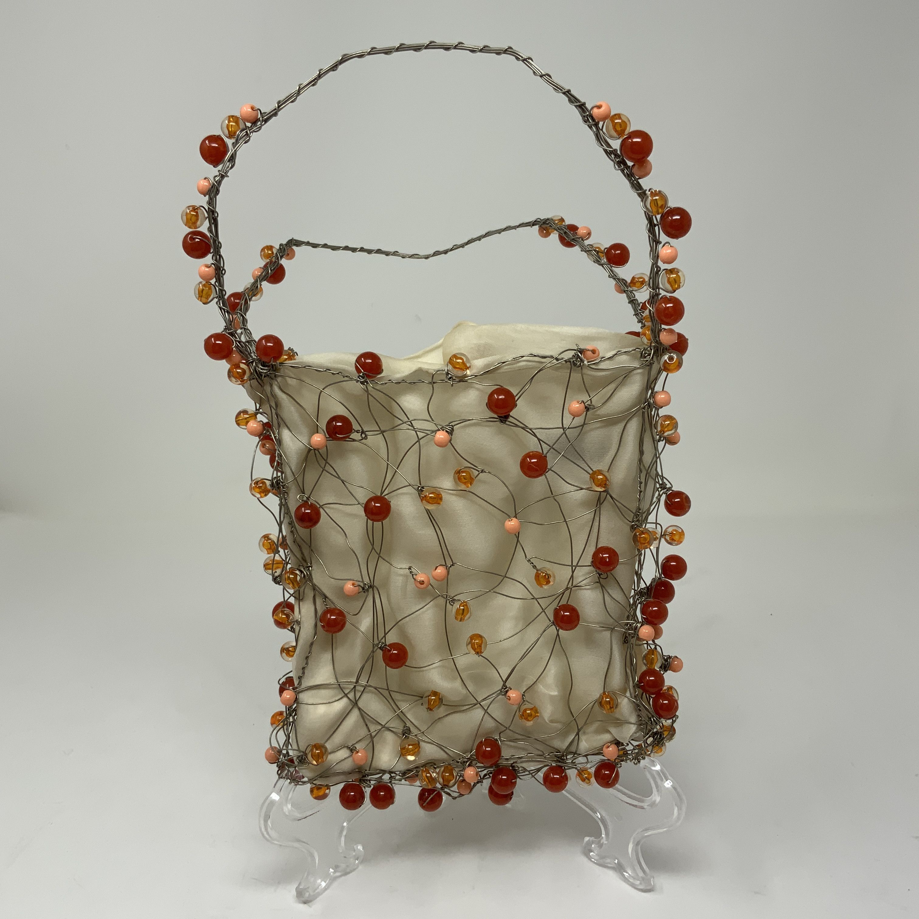 Bottega Veneta Bottega Veneta Vintage Sculptural Glass Bead Wire Silk ...