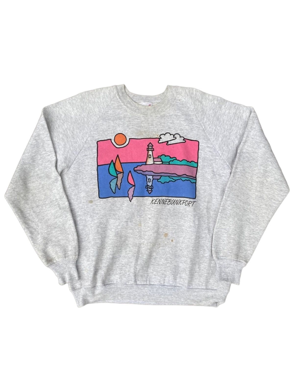 Jerzees × Vintage Vintage 90s Kennebunkport Sweatshirt. #Y Size US XL / EU 56 / 4 - 1 Thumbnail