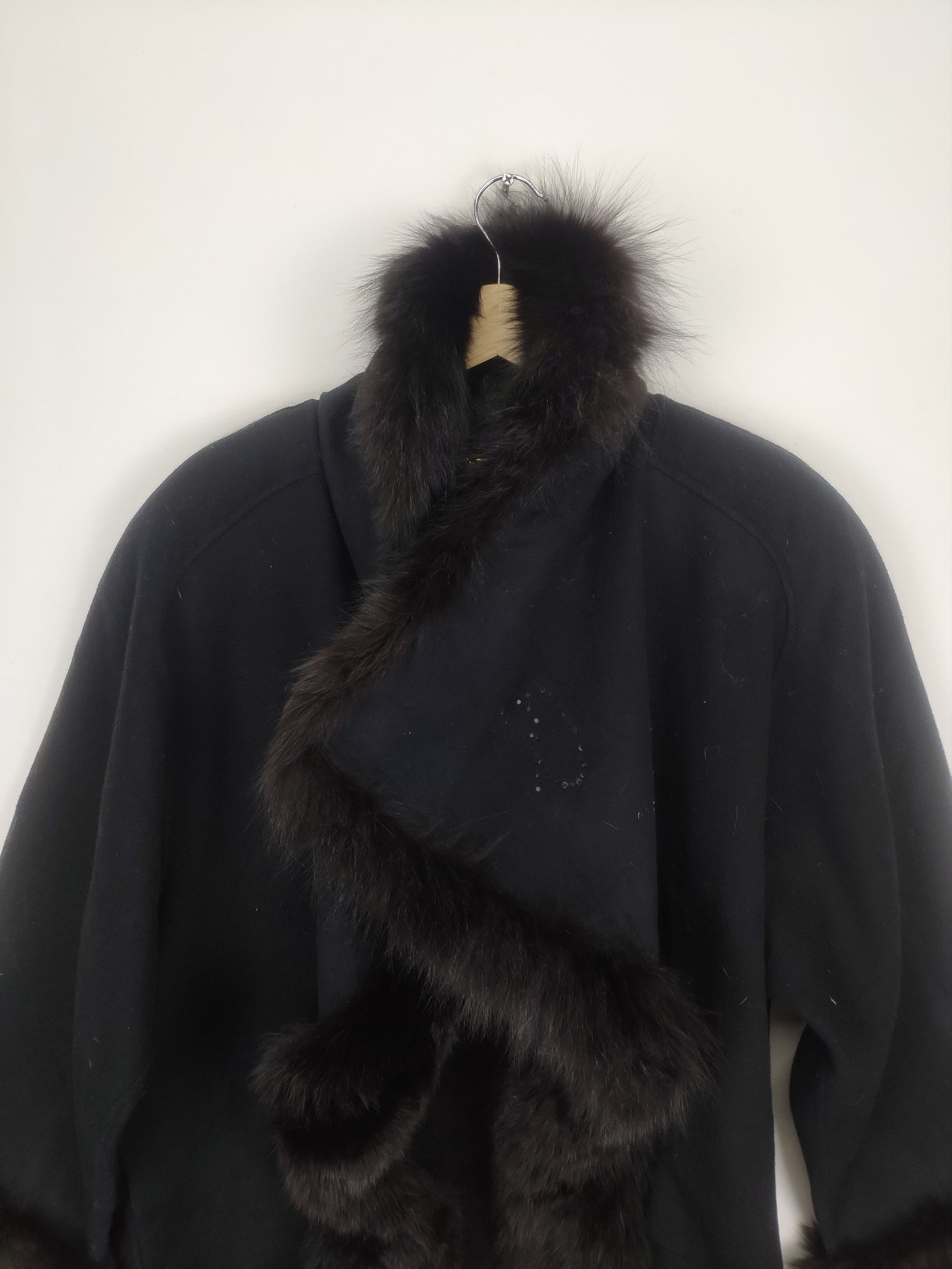 Designer × Japanese Brand OFFER 💥 Vintage Wool Faux Fur Cardigan Black Size L / US 10 / IT 46 - 9 Thumbnail