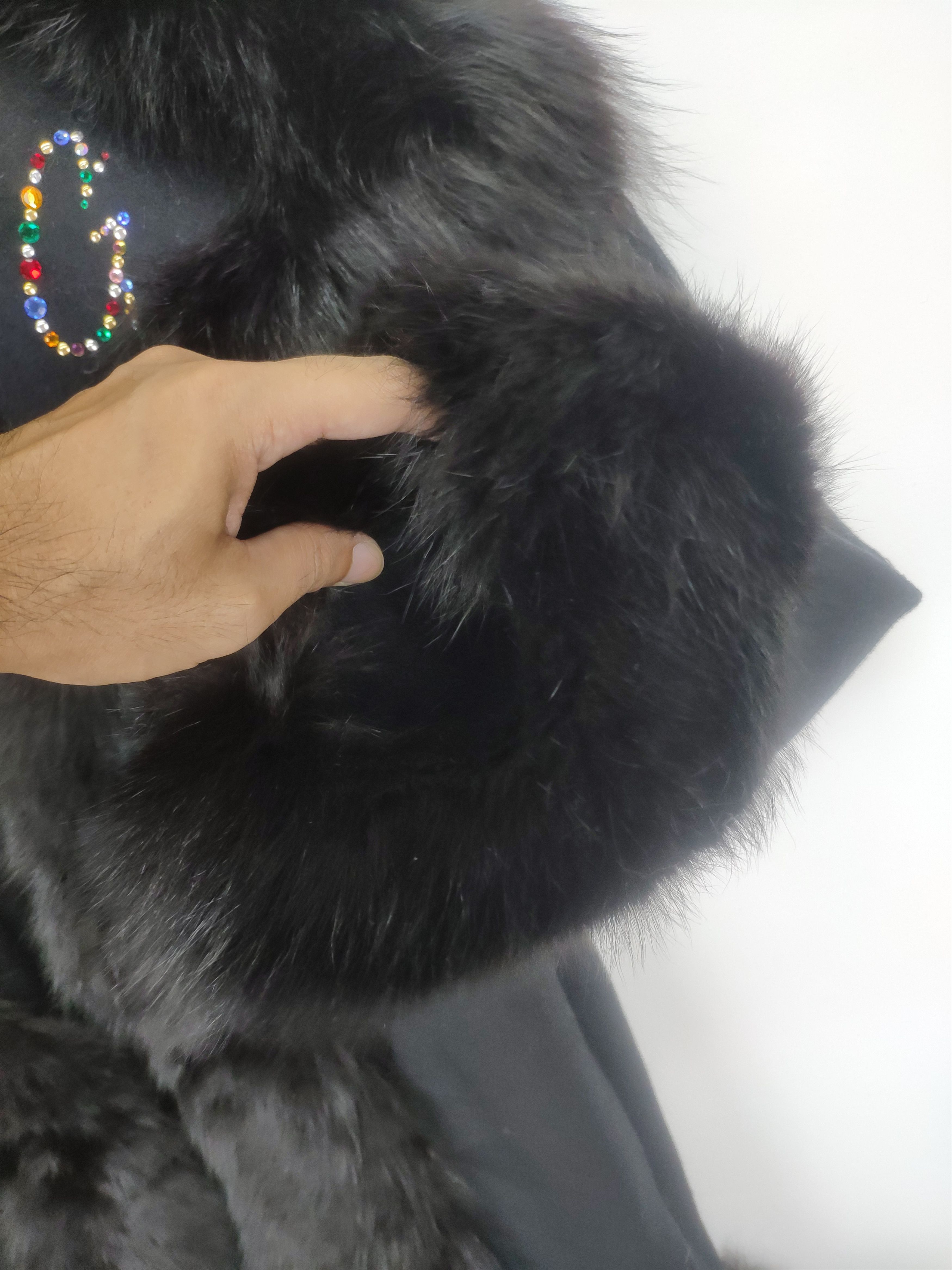 Designer × Japanese Brand OFFER 💥 Vintage Wool Faux Fur Cardigan Black Size L / US 10 / IT 46 - 4 Thumbnail