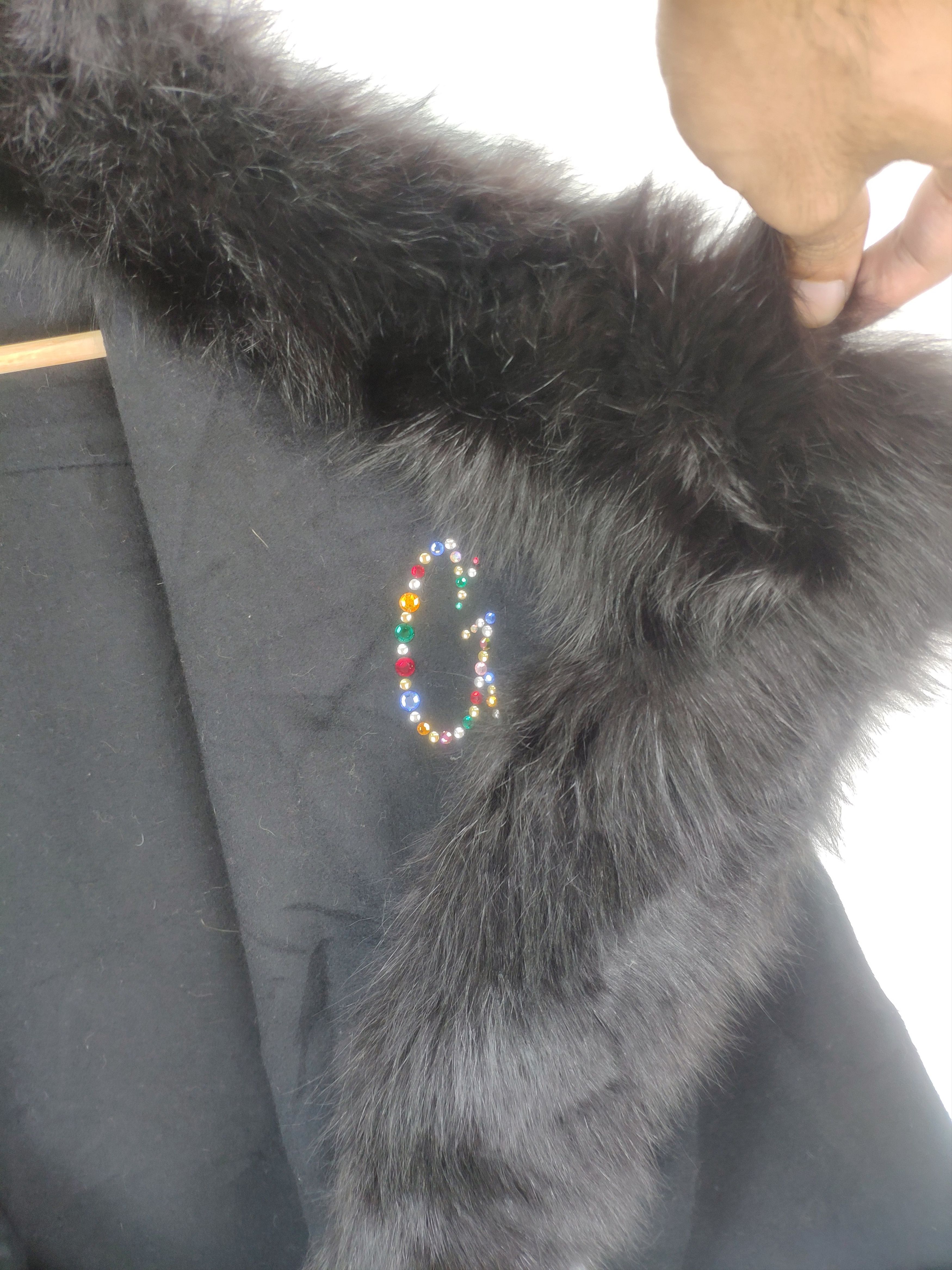 Designer × Japanese Brand OFFER 💥 Vintage Wool Faux Fur Cardigan Black Size L / US 10 / IT 46 - 7 Thumbnail