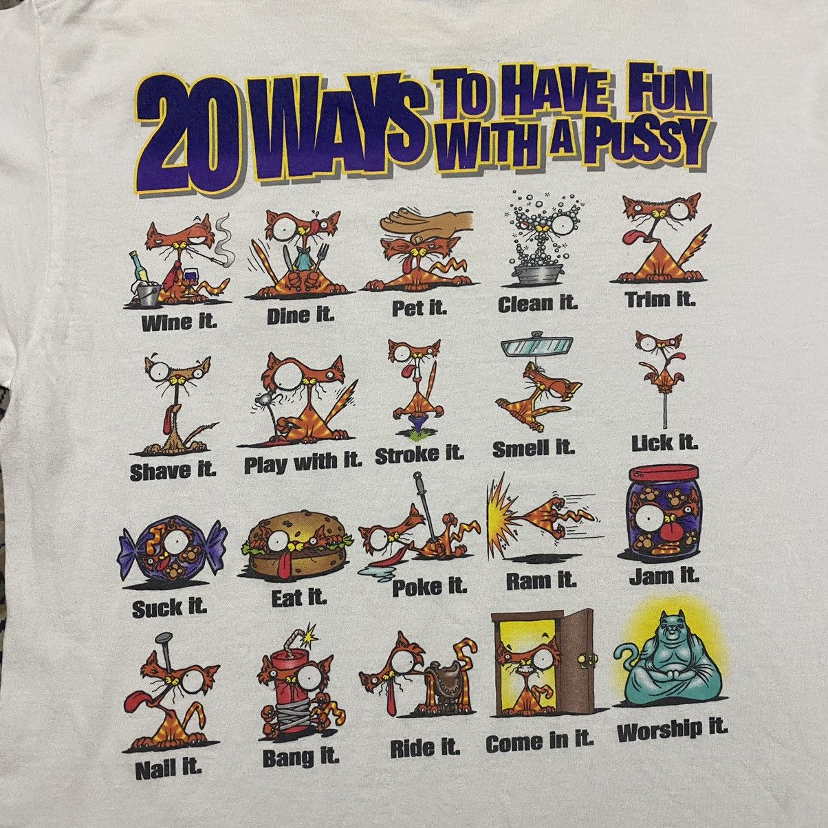 Vintage I Love Pussy '20 Ways To Have Fun With A Pussy' Size US L / EU 52-54 / 3 - 3 Thumbnail