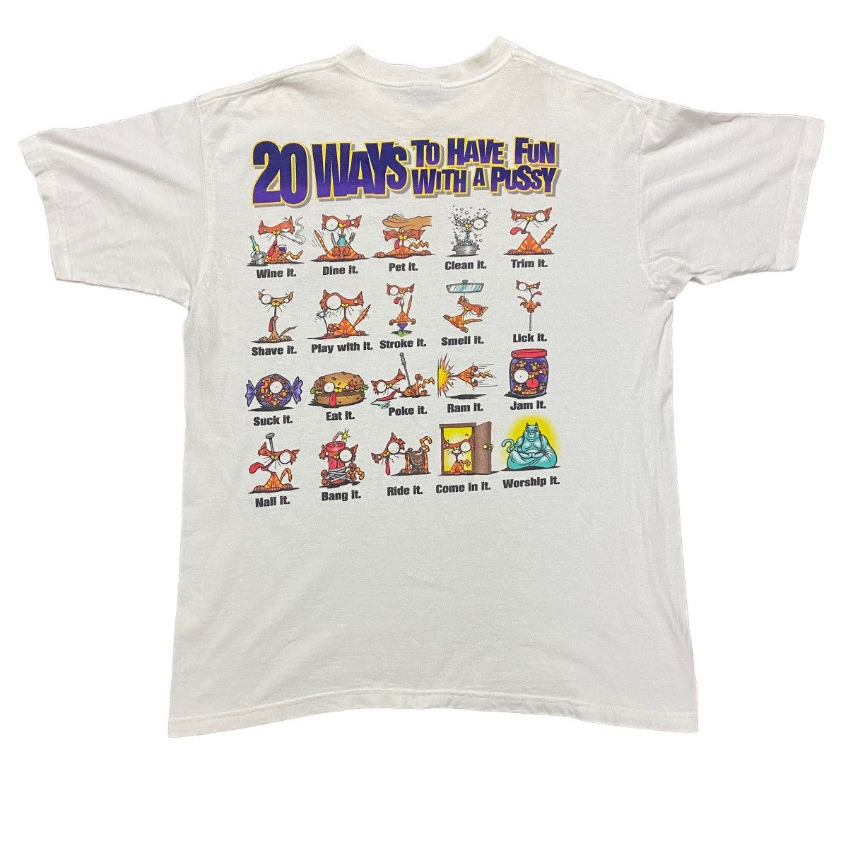 Vintage I Love Pussy '20 Ways To Have Fun With A Pussy' Size US L / EU 52-54 / 3 - 1 Thumbnail
