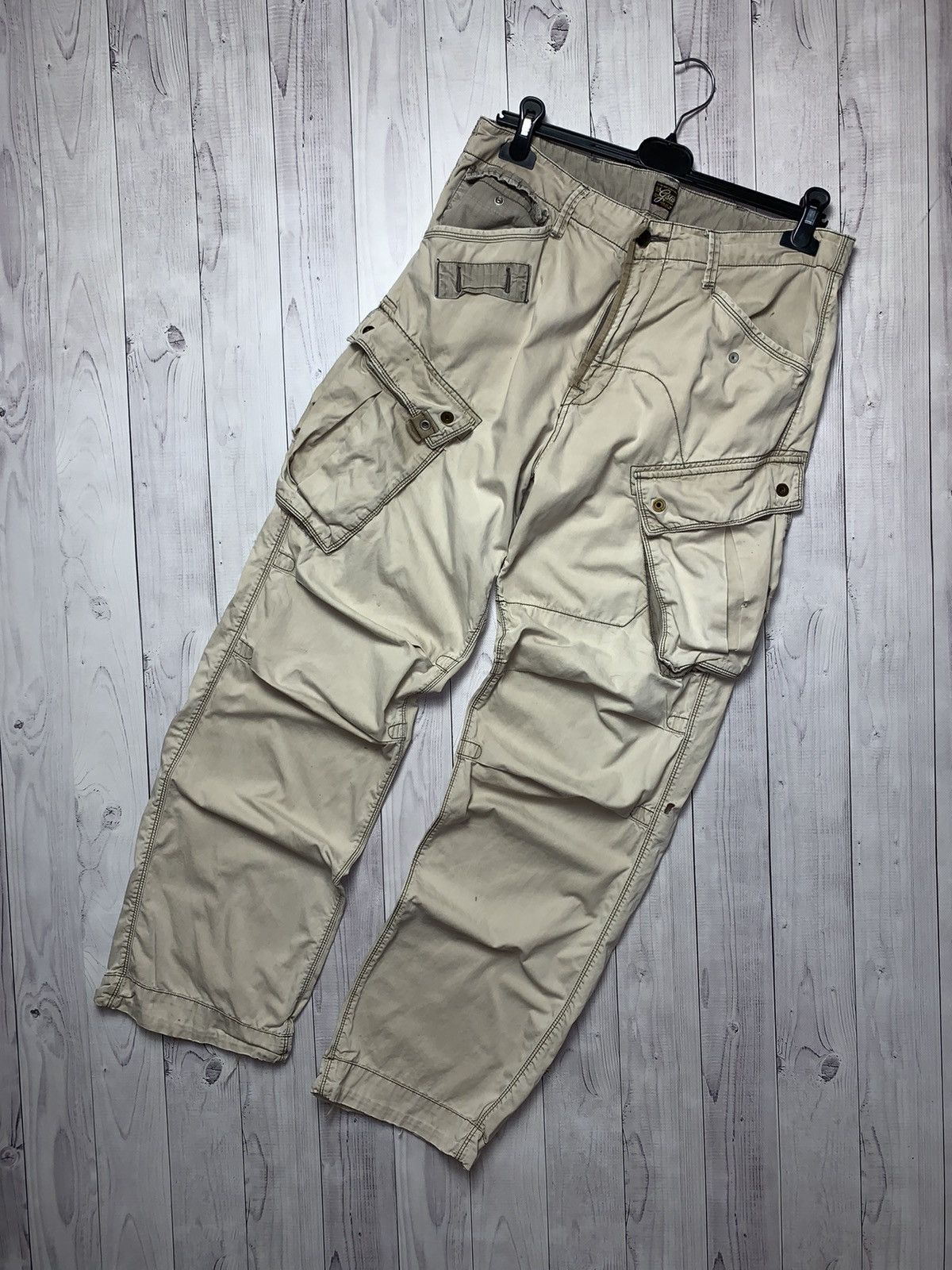 G-Star × Vintage Vintage G Star Raw cargo pants multi pocket distressed Y2K Size US 33 - 1 Thumbnail