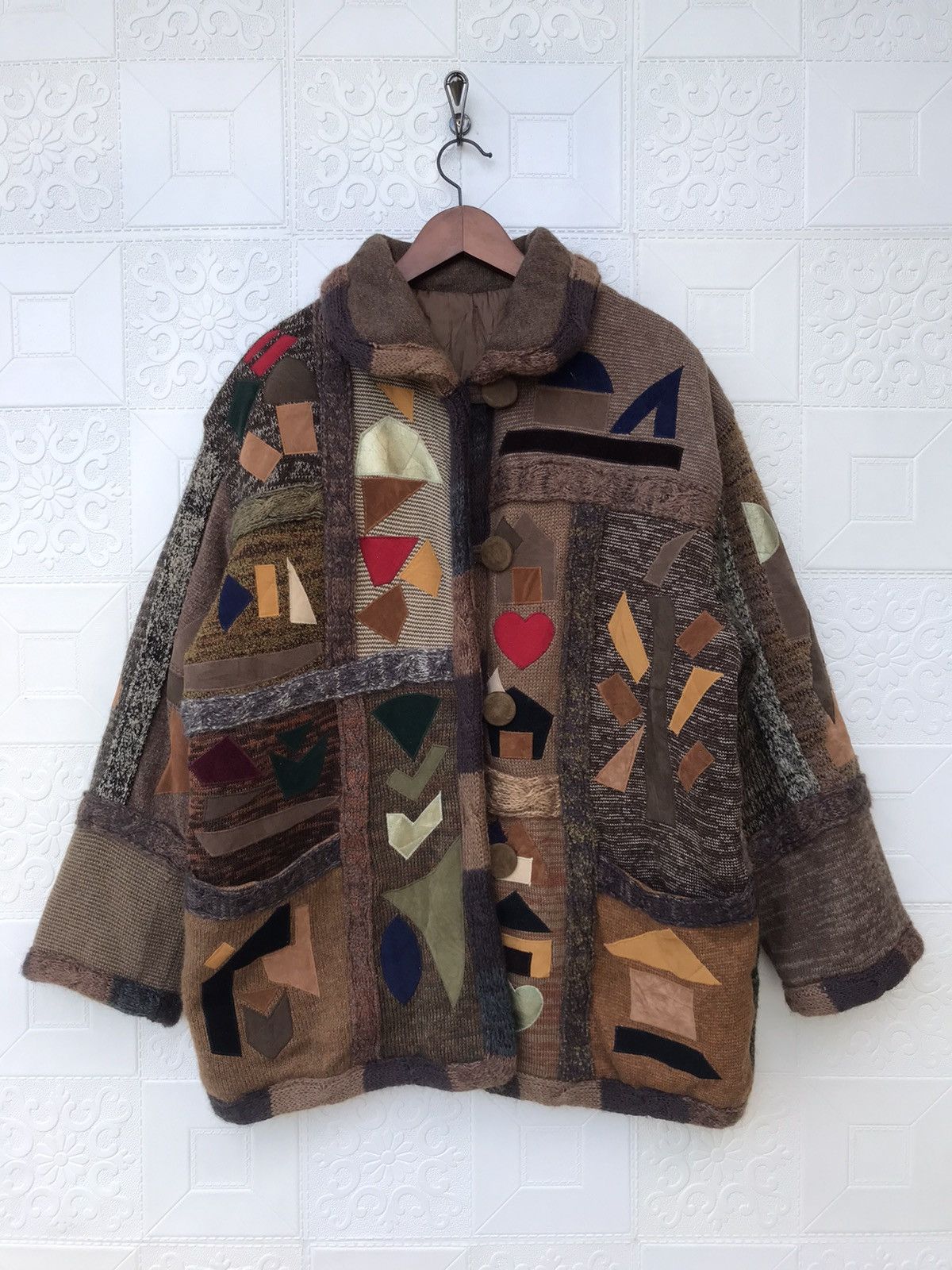 Handmade Vintage Patchwork Jacket Kapital Inspired Folk Art Jacket Size US L / EU 52-54 / 3 - 1 Thumbnail