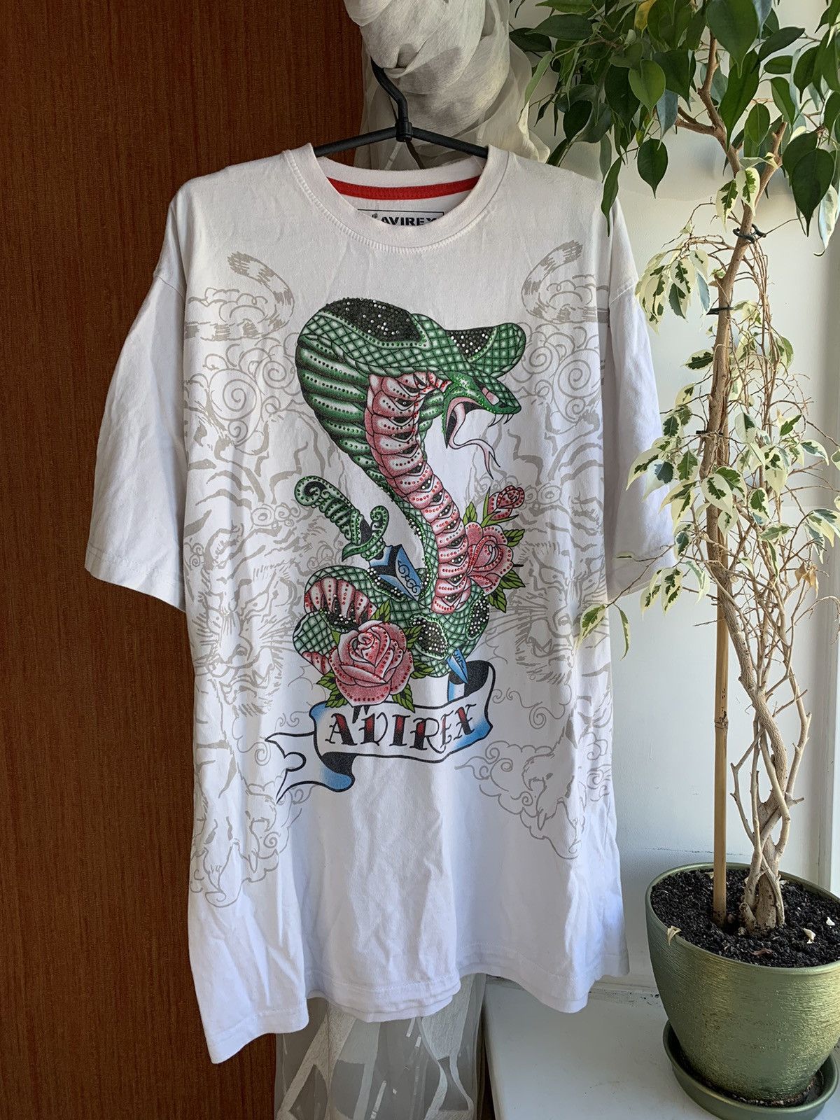 Affliction × Vintage Rare Avirex Y2K Affliction Style Shine Snake Tee Size US L / EU 52-54 / 3 - 1 Thumbnail