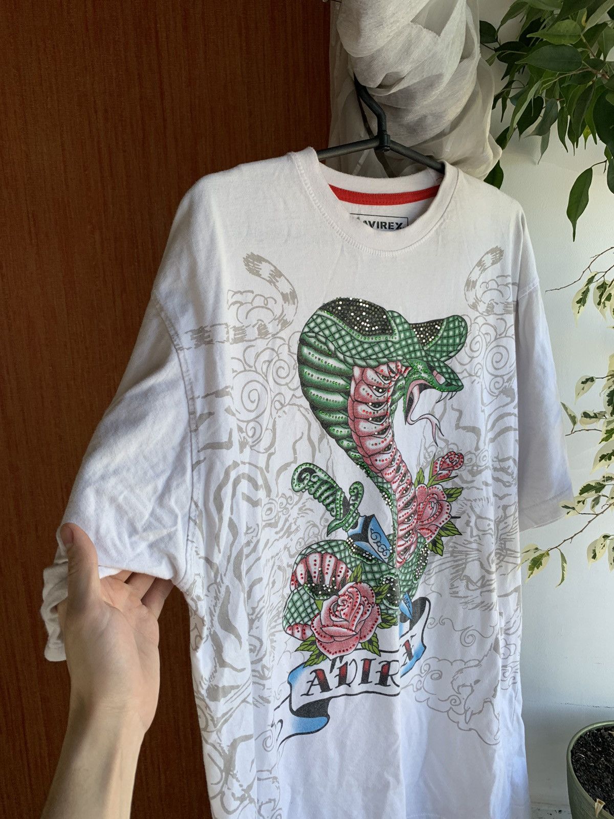 Affliction × Vintage Rare Avirex Y2K Affliction Style Shine Snake Tee Size US L / EU 52-54 / 3 - 5 Thumbnail