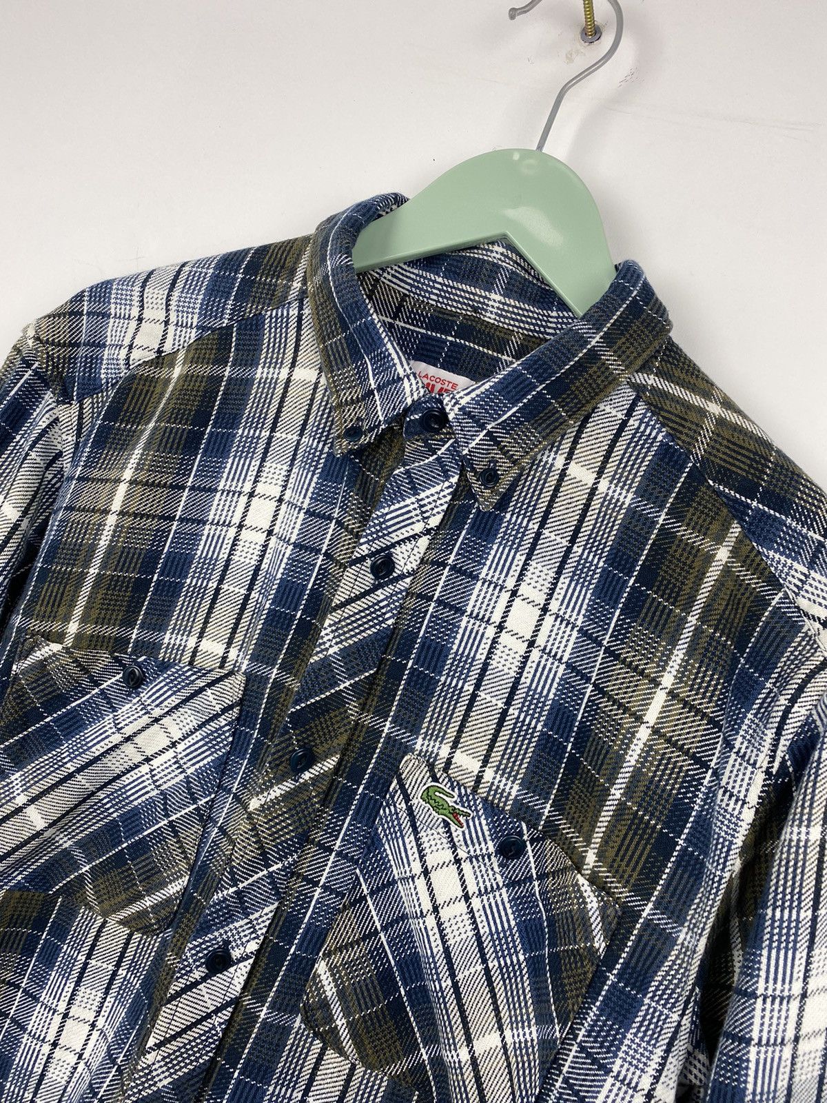 Lacoste Vintage Lacoste Live Flannel Button Shirt Burberry Pendleton Size US M / EU 48-50 / 2 - 2 Thumbnail