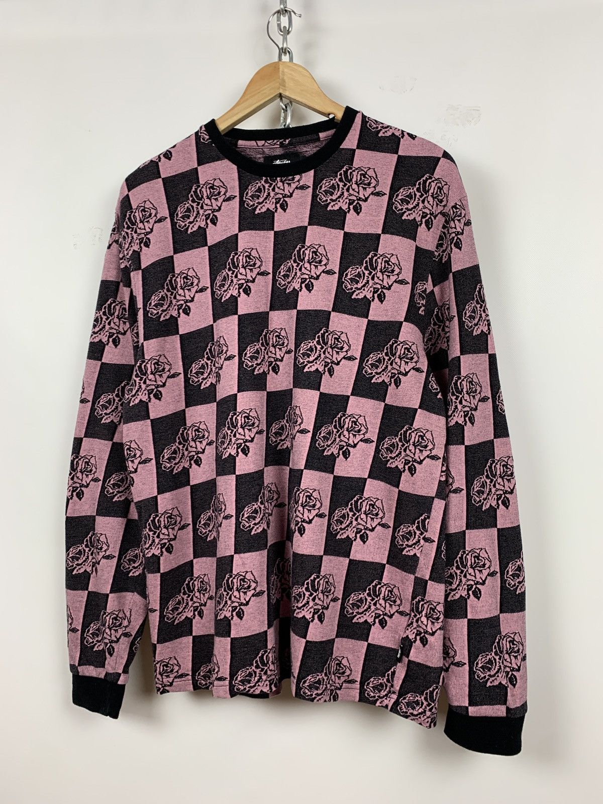 Stussy Vintage Stussy Rose Checkered Jacquard Long Sleeve Shirt Size US L / EU 52-54 / 3 - 6 Thumbnail