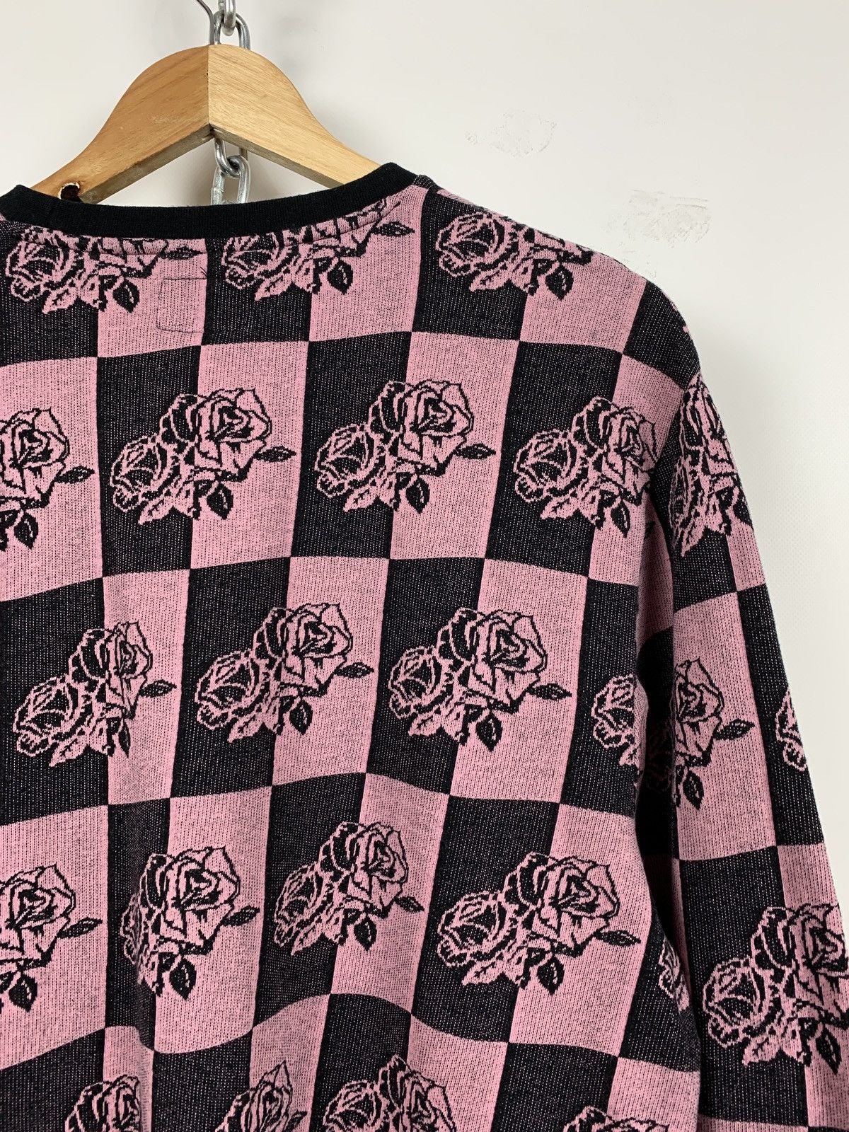 Stussy Vintage Stussy Rose Checkered Jacquard Long Sleeve Shirt Size US L / EU 52-54 / 3 - 10 Thumbnail