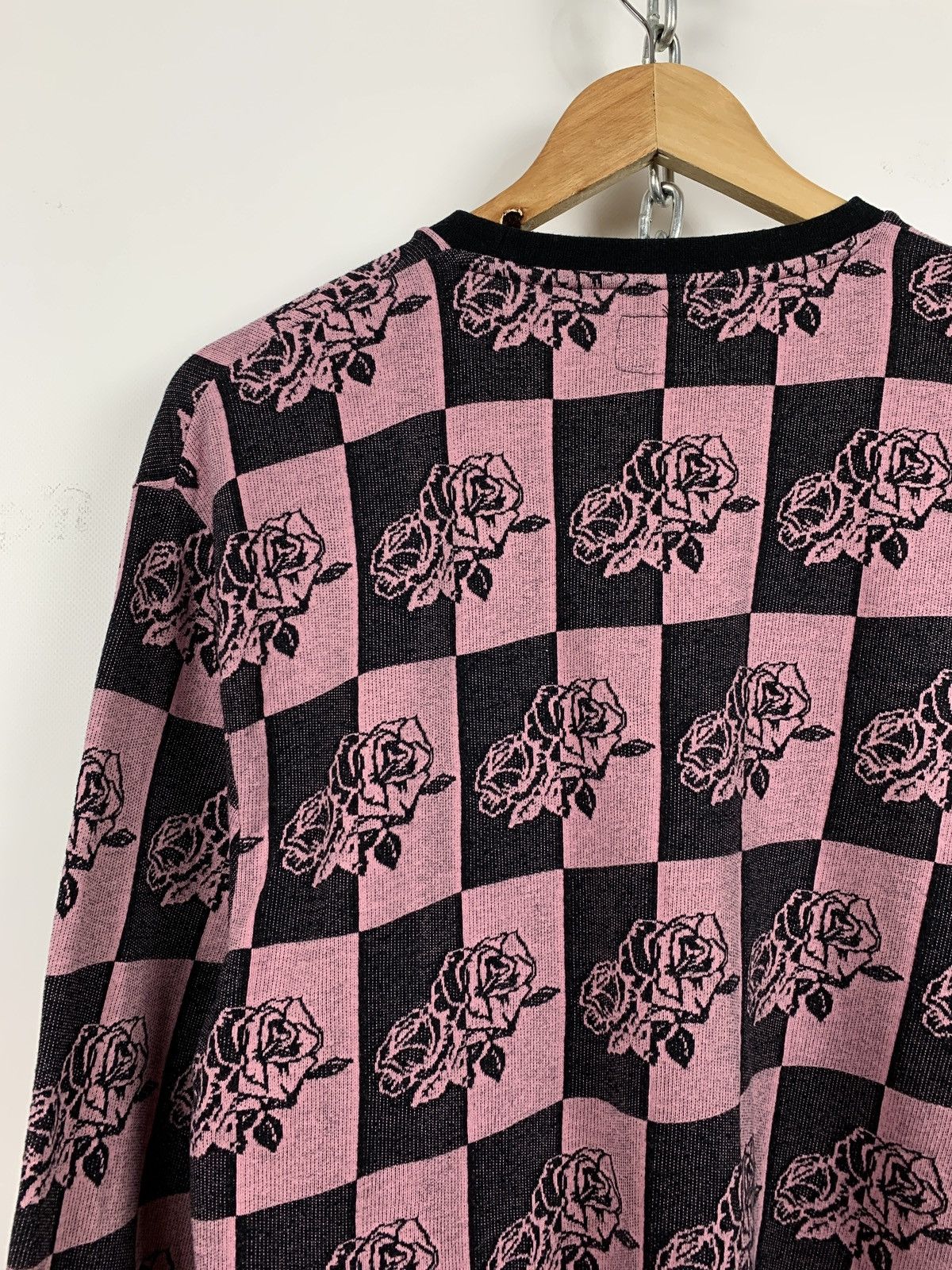 Stussy Vintage Stussy Rose Checkered Jacquard Long Sleeve Shirt Size US L / EU 52-54 / 3 - 11 Thumbnail