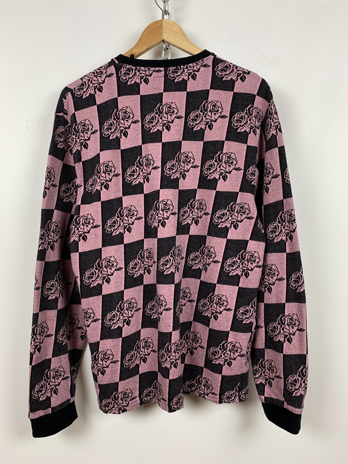 Stussy Vintage Stussy Rose Checkered Jacquard Long Sleeve Shirt Size US L / EU 52-54 / 3 - 2 Thumbnail