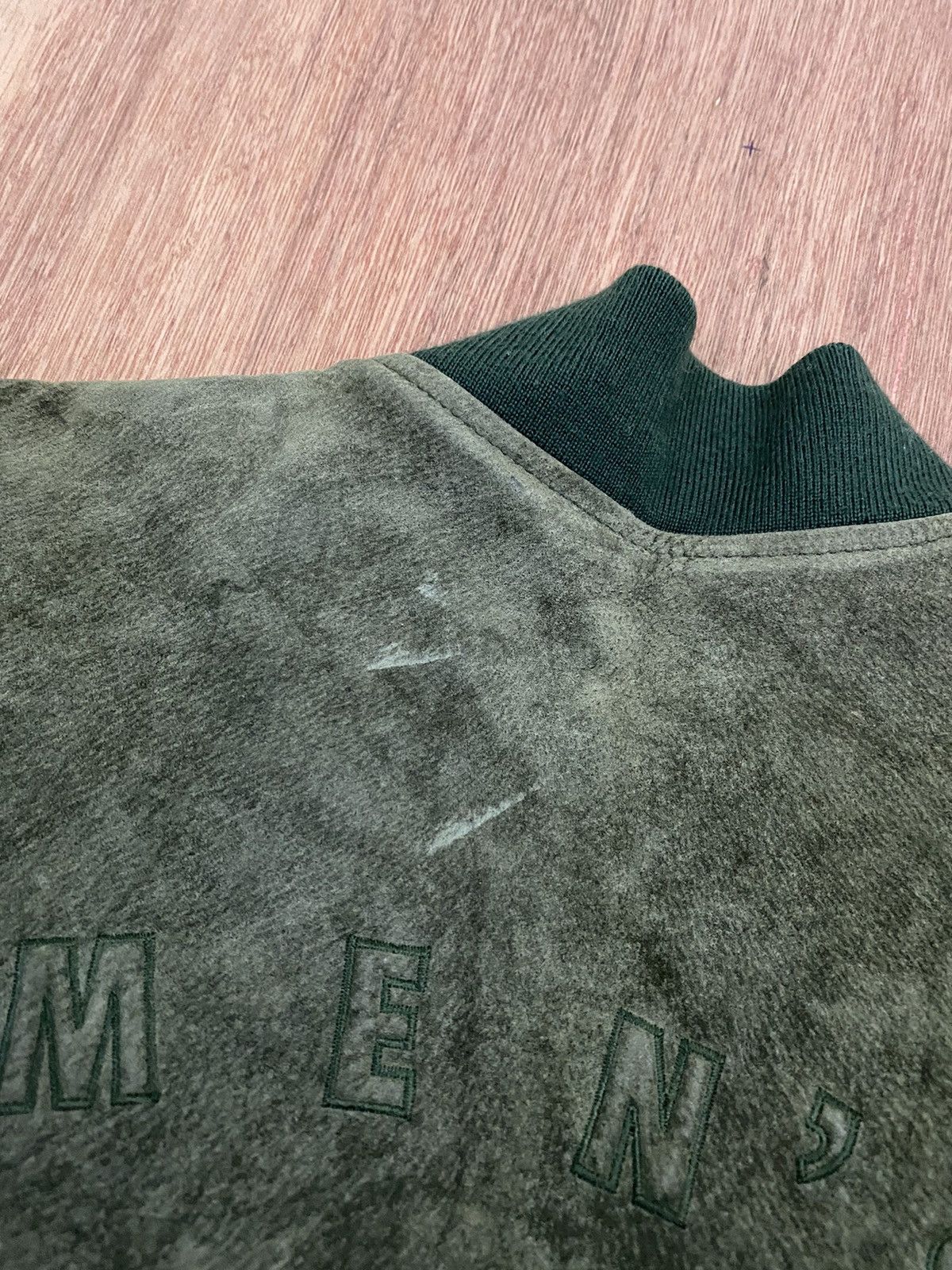 Designer × Melrose Vintage Men’s Melrose Back Spell Out Suede Bomber Jacket Size US M / EU 48-50 / 2 - 25 Thumbnail