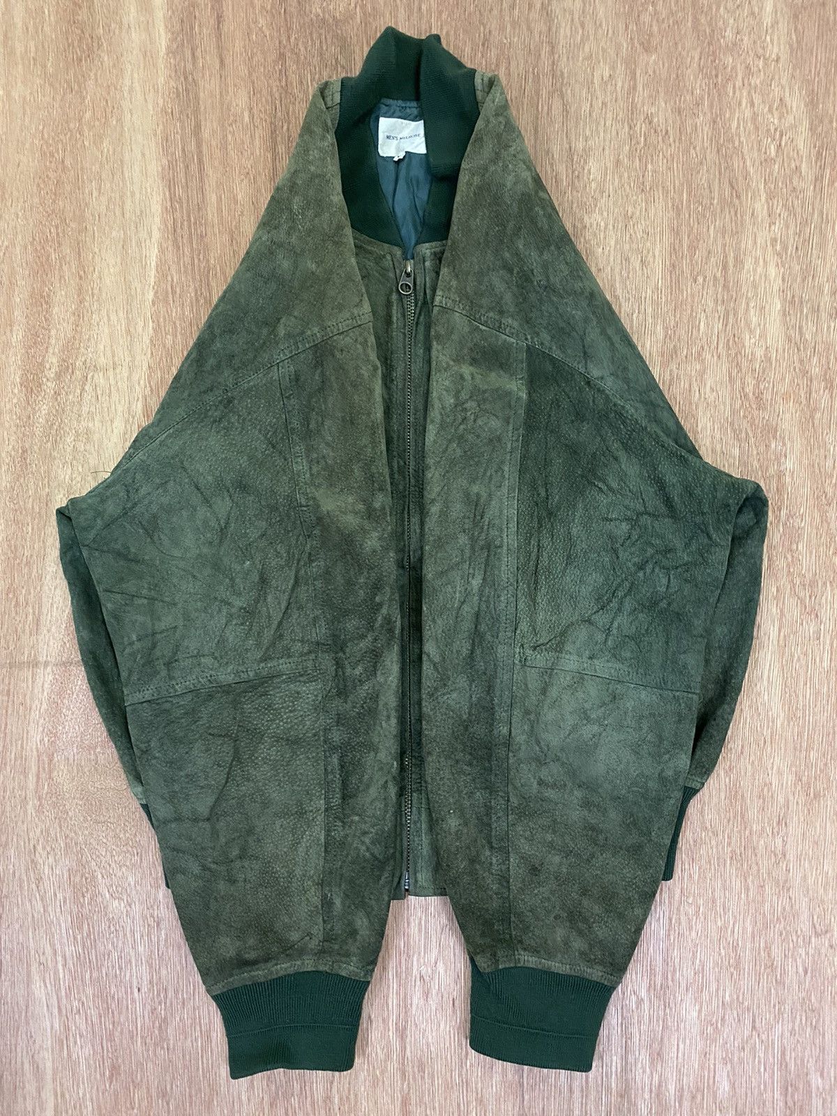 Designer × Melrose Vintage Men’s Melrose Back Spell Out Suede Bomber Jacket Size US M / EU 48-50 / 2 - 5 Thumbnail