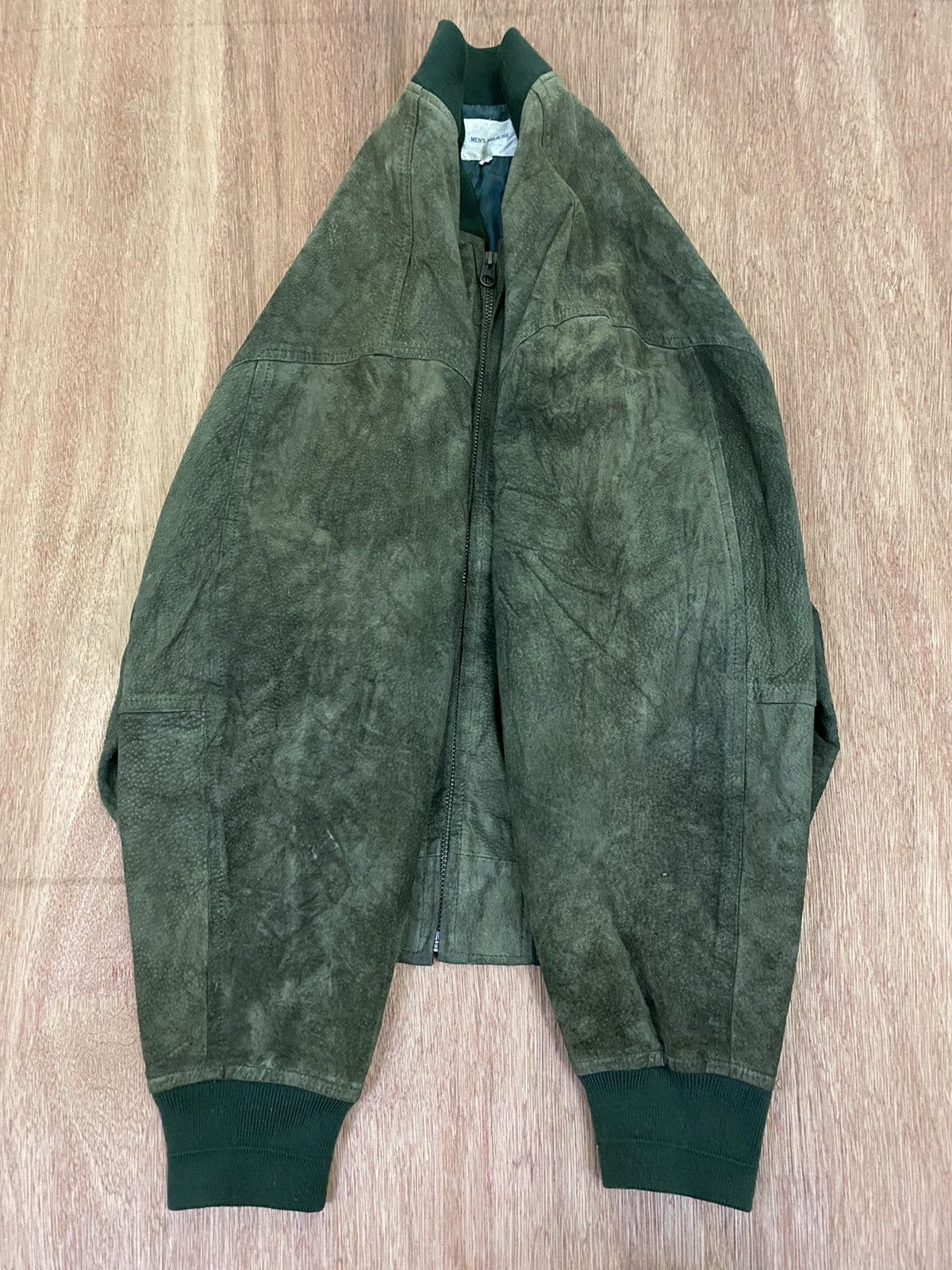 Designer × Melrose Vintage Men’s Melrose Back Spell Out Suede Bomber Jacket Size US M / EU 48-50 / 2 - 9 Thumbnail