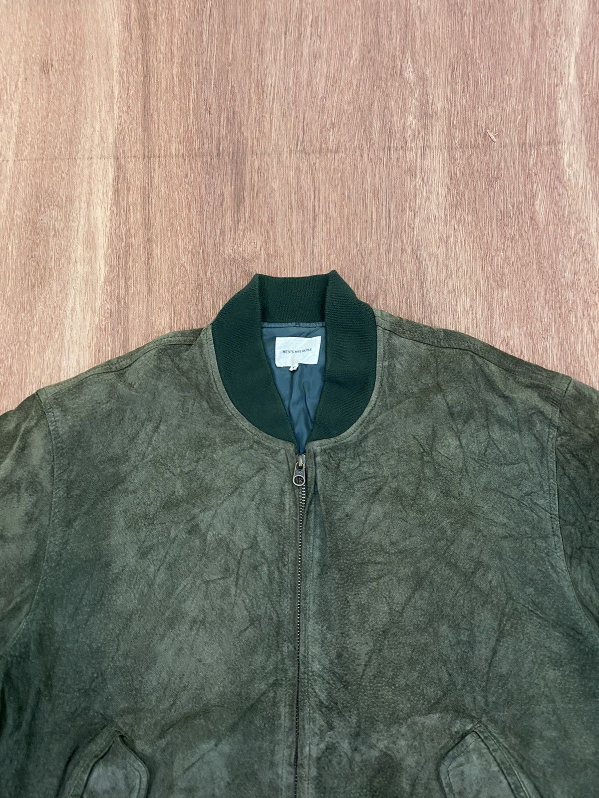 Designer × Melrose Vintage Men’s Melrose Back Spell Out Suede Bomber Jacket Size US M / EU 48-50 / 2 - 7 Thumbnail