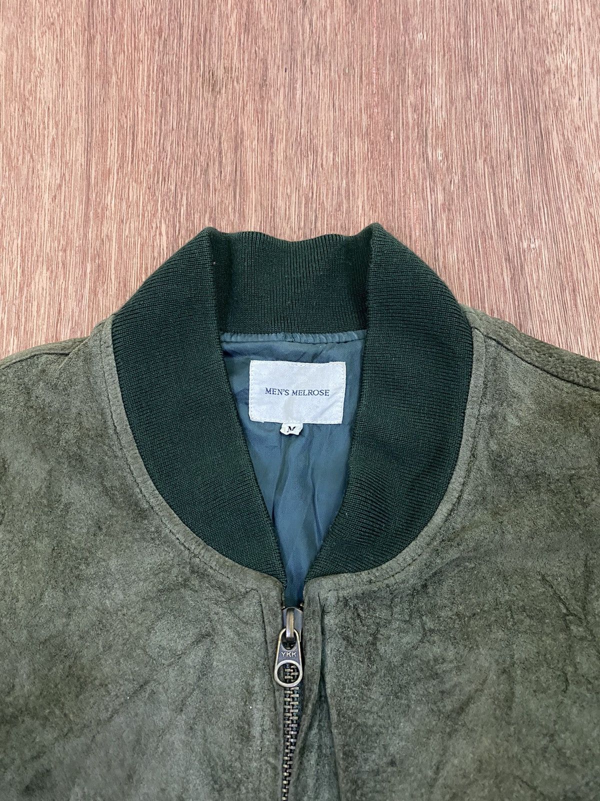 Designer × Melrose Vintage Men’s Melrose Back Spell Out Suede Bomber Jacket Size US M / EU 48-50 / 2 - 10 Thumbnail