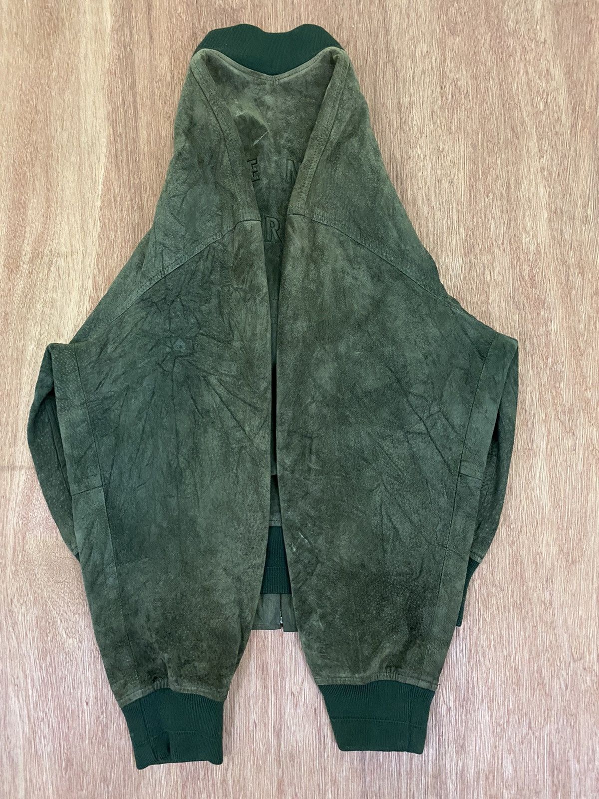 Designer × Melrose Vintage Men’s Melrose Back Spell Out Suede Bomber Jacket Size US M / EU 48-50 / 2 - 6 Thumbnail