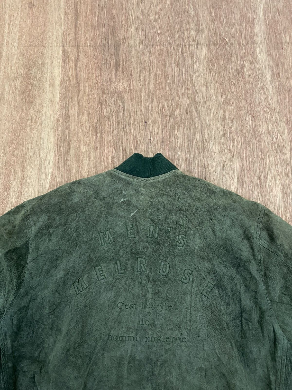 Designer × Melrose Vintage Men’s Melrose Back Spell Out Suede Bomber Jacket Size US M / EU 48-50 / 2 - 8 Thumbnail