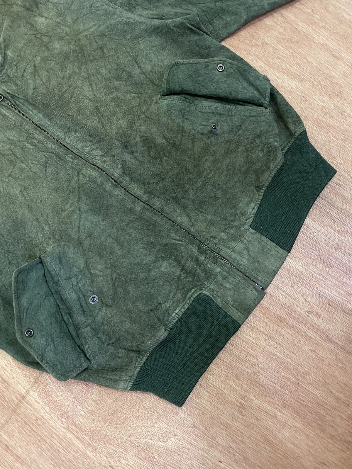 Designer × Melrose Vintage Men’s Melrose Back Spell Out Suede Bomber Jacket Size US M / EU 48-50 / 2 - 11 Thumbnail