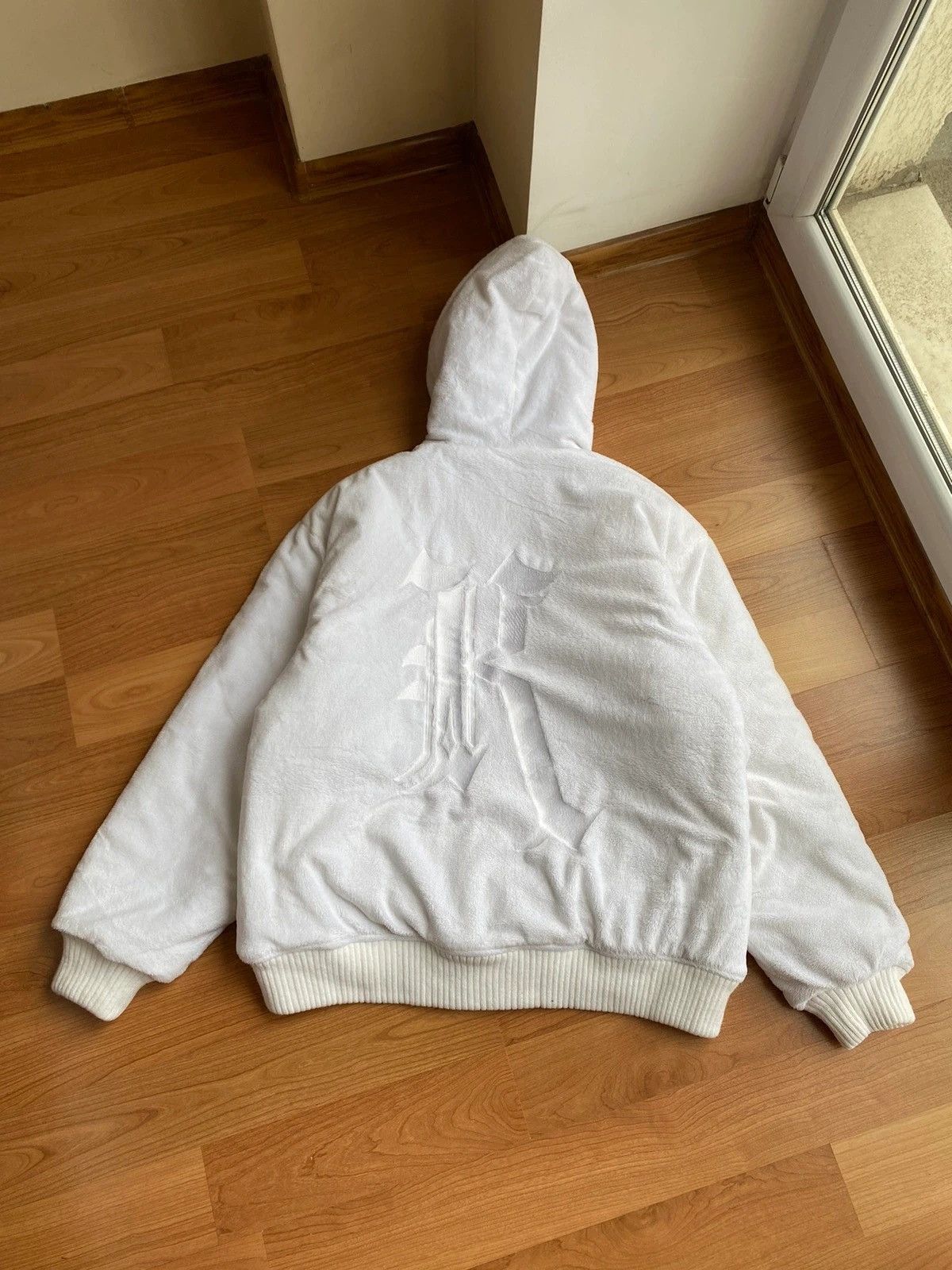 Vintage Karl Kani White Fleece Bomber Jacket