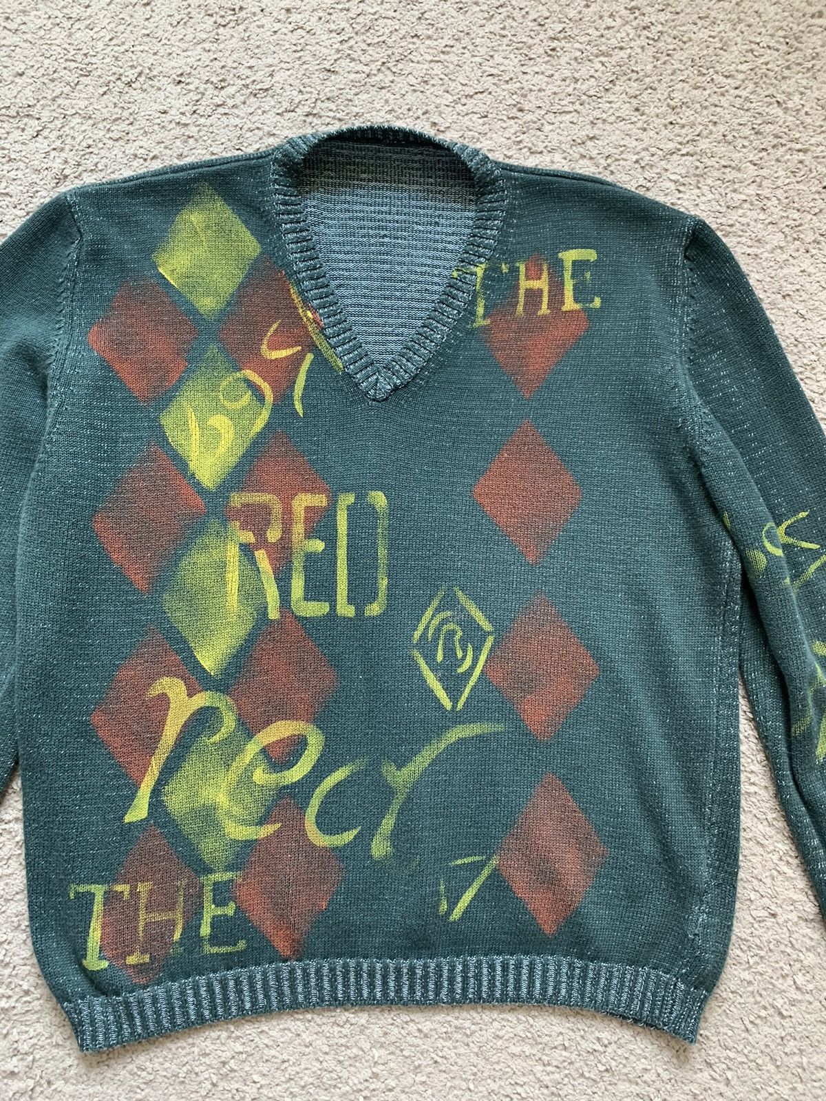 Vintage Vintage Argyle V Neck Sweater Size US M / EU 48-50 / 2 - 8 Thumbnail