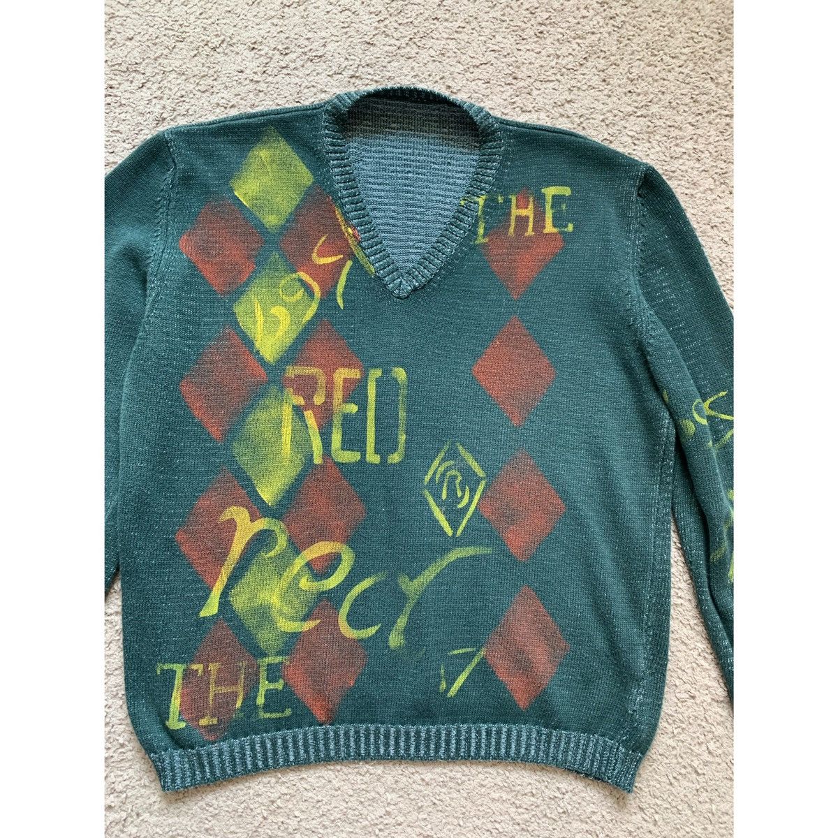Vintage Vintage Argyle V Neck Sweater Size US M / EU 48-50 / 2 - 3 Thumbnail