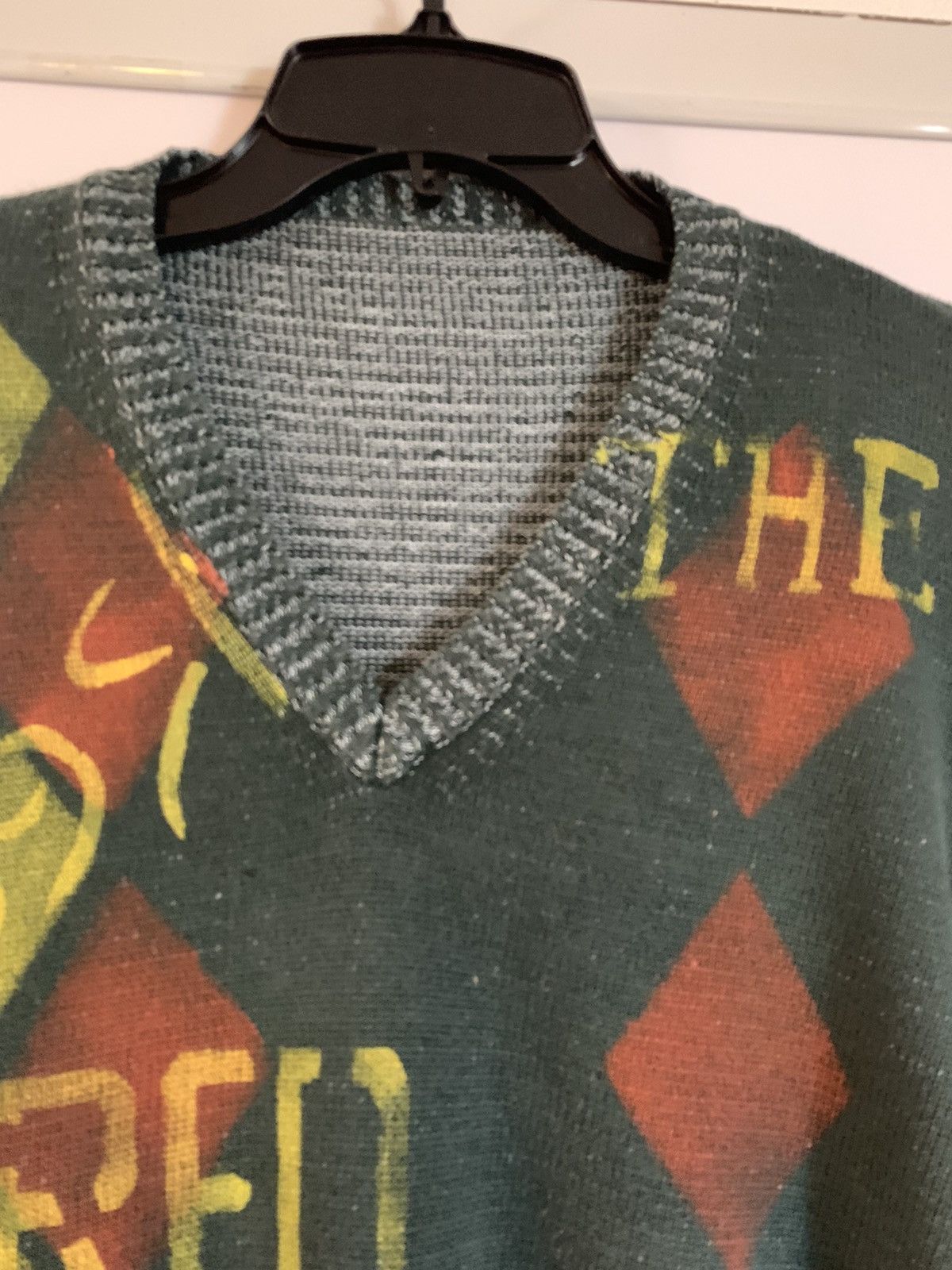 Vintage Vintage Argyle V Neck Sweater Size US M / EU 48-50 / 2 - 13 Thumbnail