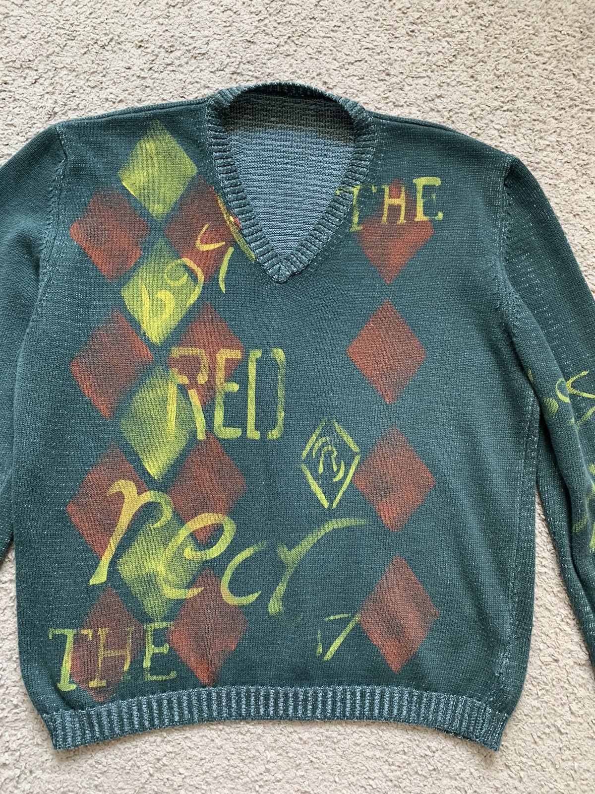 Vintage Vintage Argyle V Neck Sweater Size US M / EU 48-50 / 2 - 15 Thumbnail