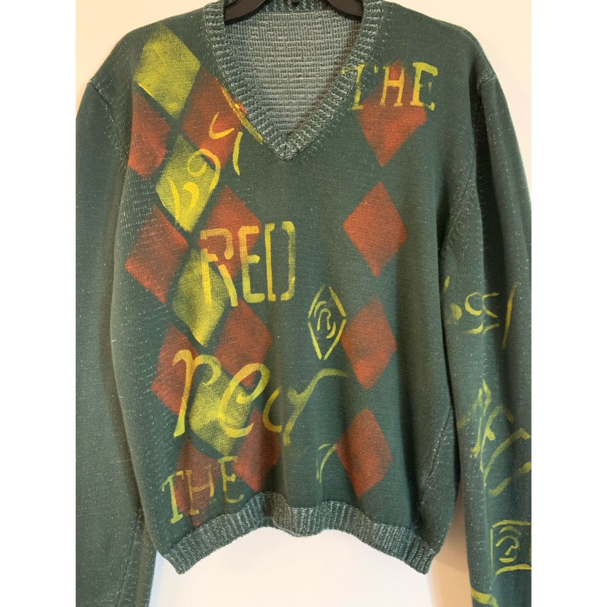 Vintage Vintage Argyle V Neck Sweater Size US M / EU 48-50 / 2 - 10 Thumbnail