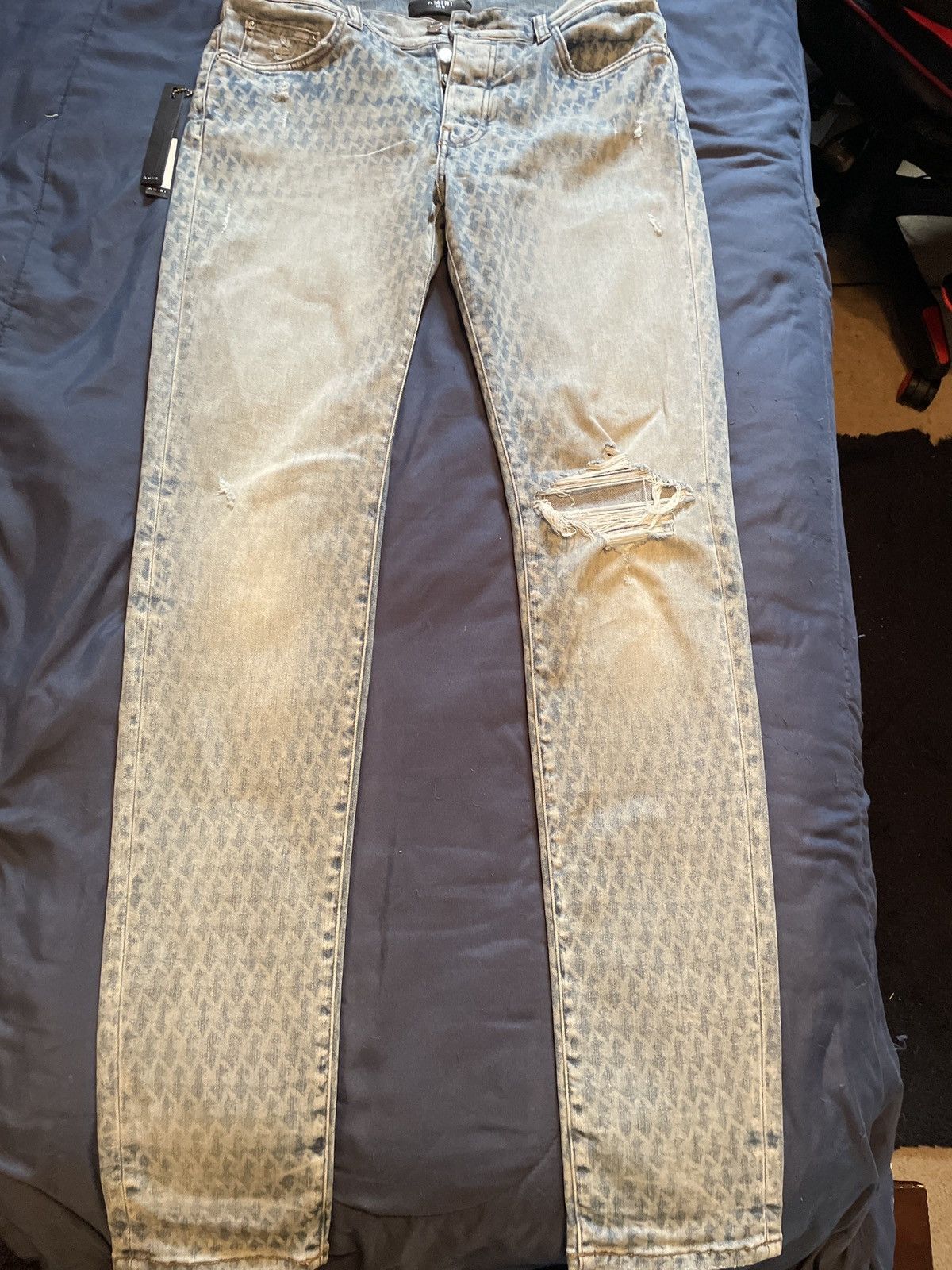 Amiri Blue Playboy Edition Laser Jeans