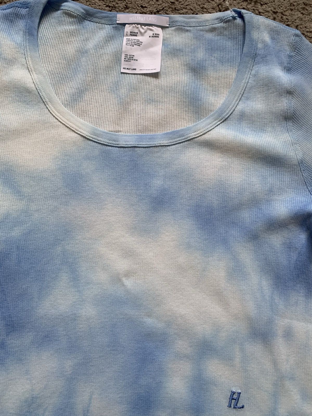 Helmut Lang HELMUT LANG LOGO TIE DYE TOP Size L / US 10 / IT 46 - 12 Thumbnail