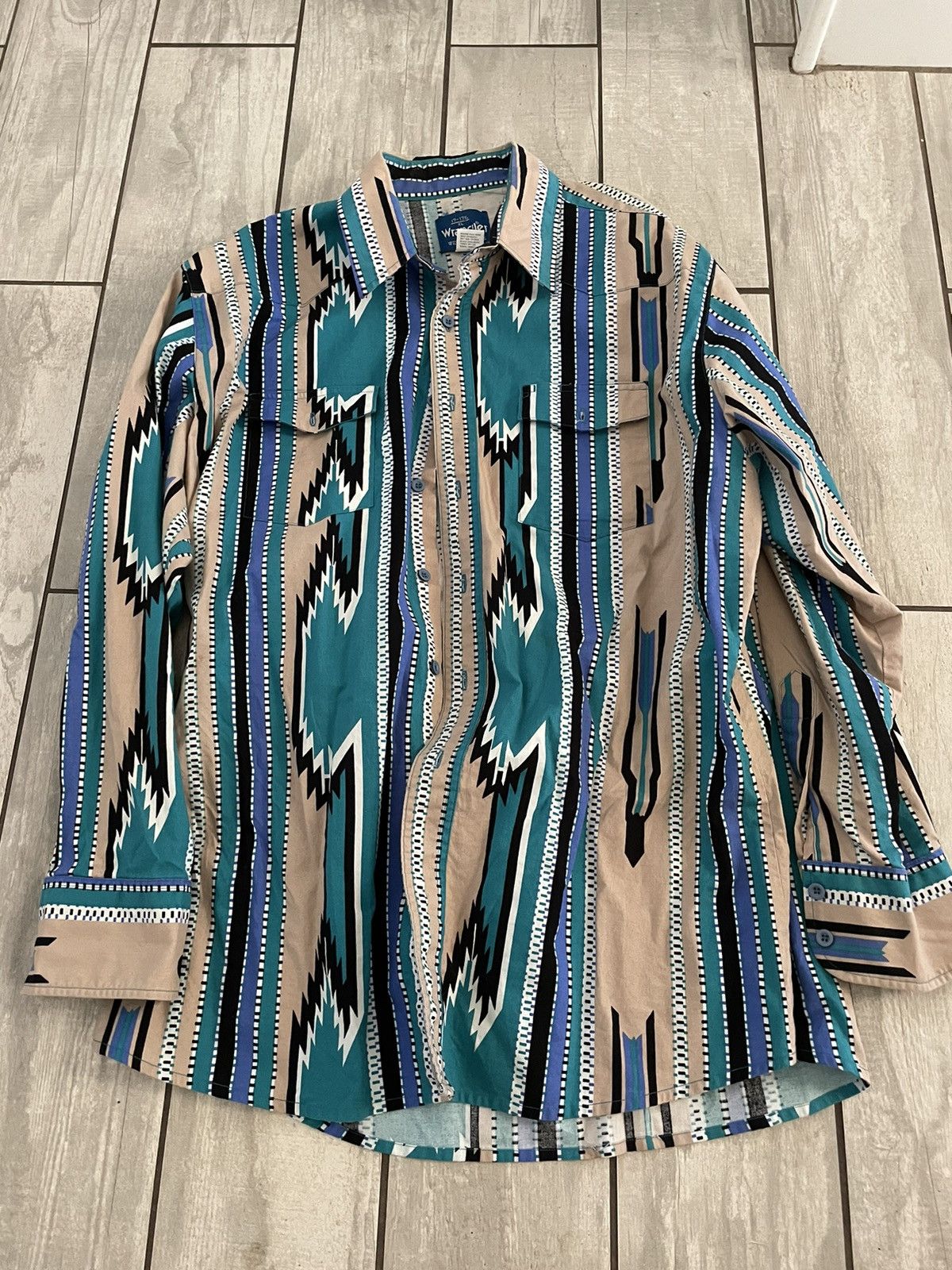 Vintage Vtg wrangler Aztec western shirt Grailed