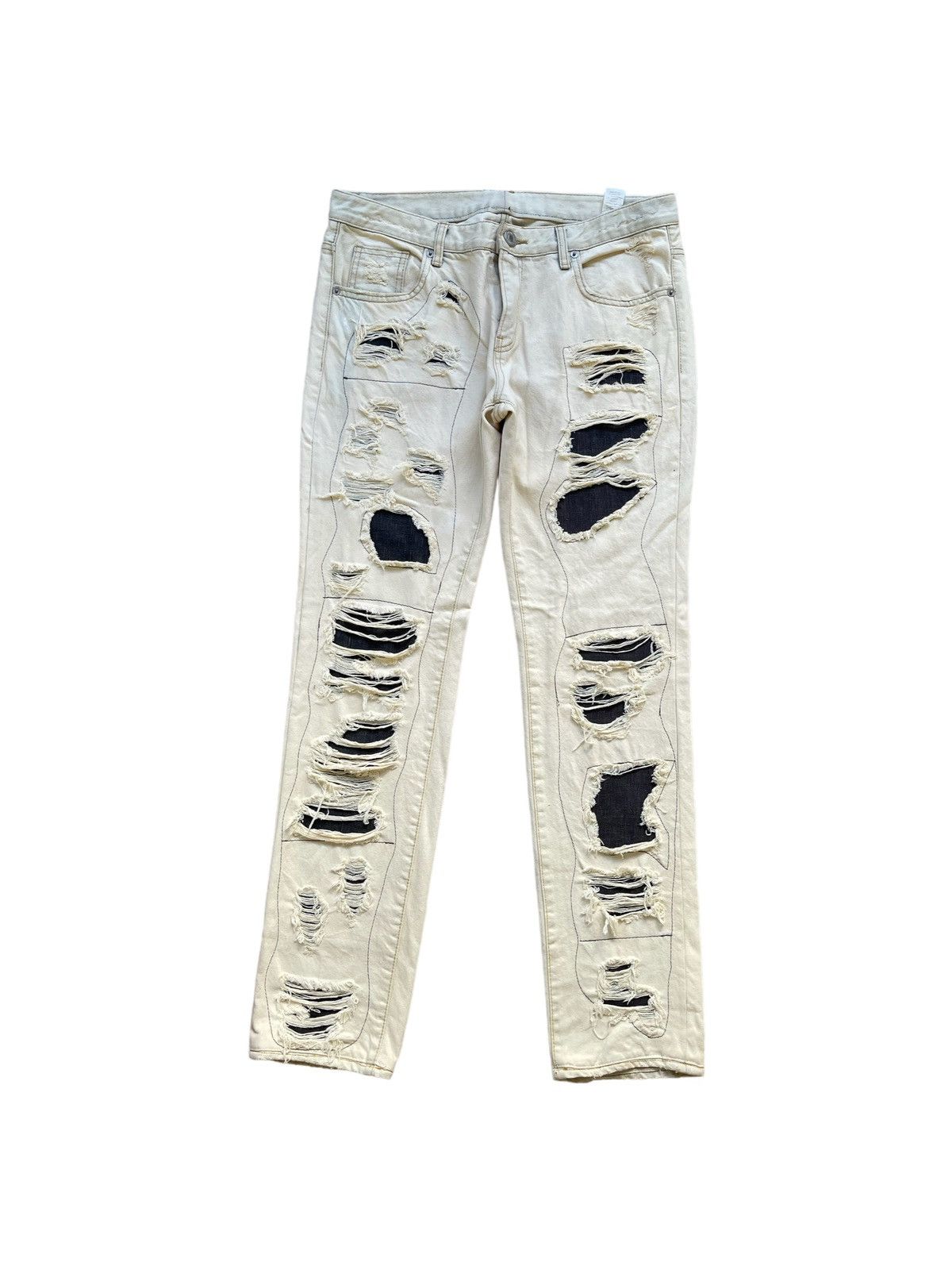 Hysteric Glamour Distressed Denim Korean Brand Inspired Kapital Boro Size US 33 - 1 Thumbnail