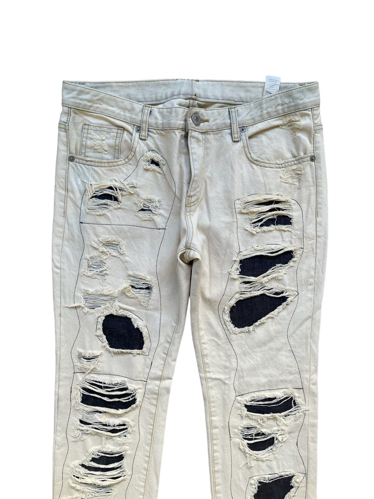 Hysteric Glamour Distressed Denim Korean Brand Inspired Kapital Boro Size US 33 - 3 Thumbnail