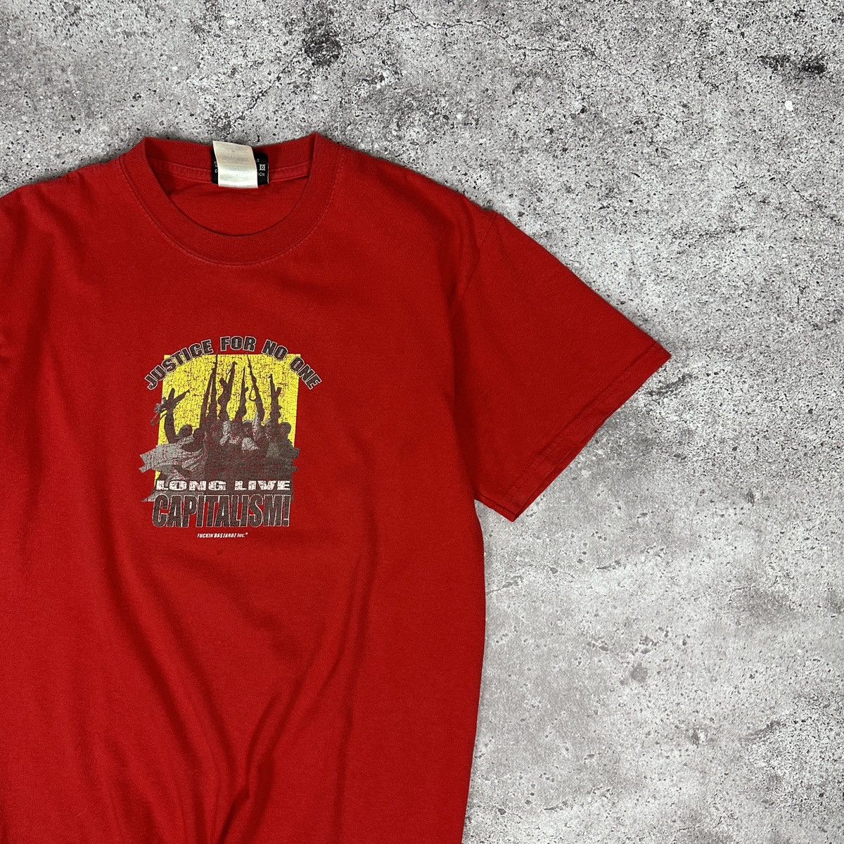 Vintage VTG Y2K Justice for no one Capitalism Fucking bastardz tee Size US M / EU 48-50 / 2 - 2 Thumbnail