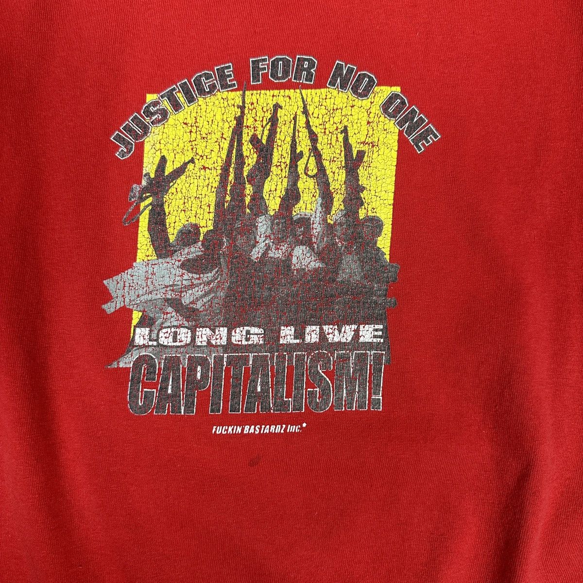 Vintage VTG Y2K Justice for no one Capitalism Fucking bastardz tee Size US M / EU 48-50 / 2 - 4 Thumbnail