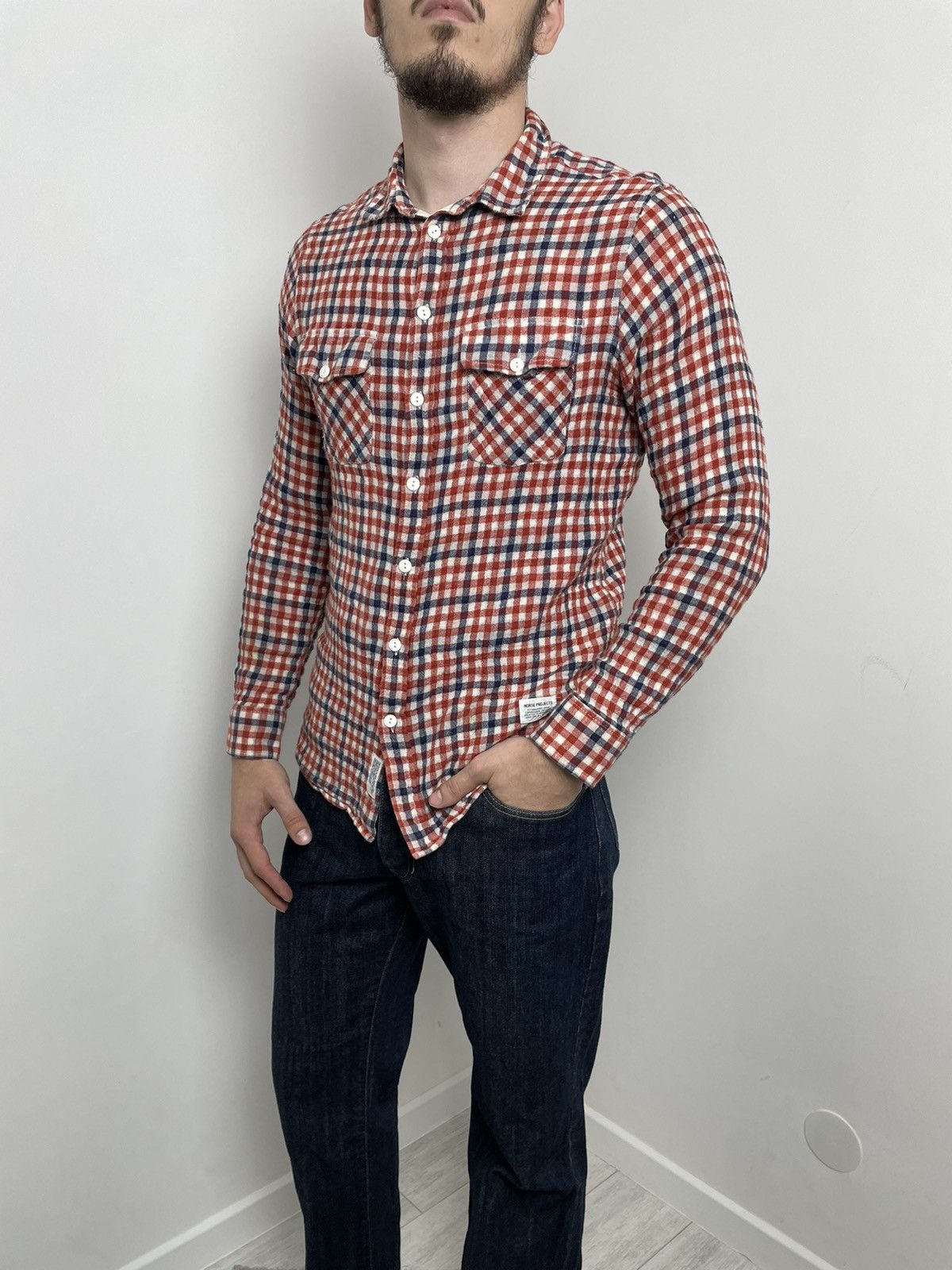 Norse Projects Norse Project logo Shirt Plaid Red/Blue Size US M / EU 48-50 / 2 - 4 Thumbnail