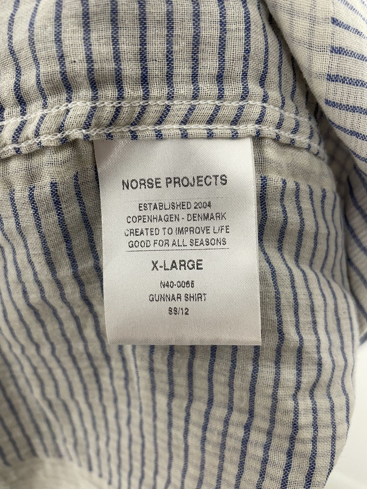 Norse Projects Norse Project button shirt blue/white Size US XL / EU 56 / 4 - 9 Thumbnail