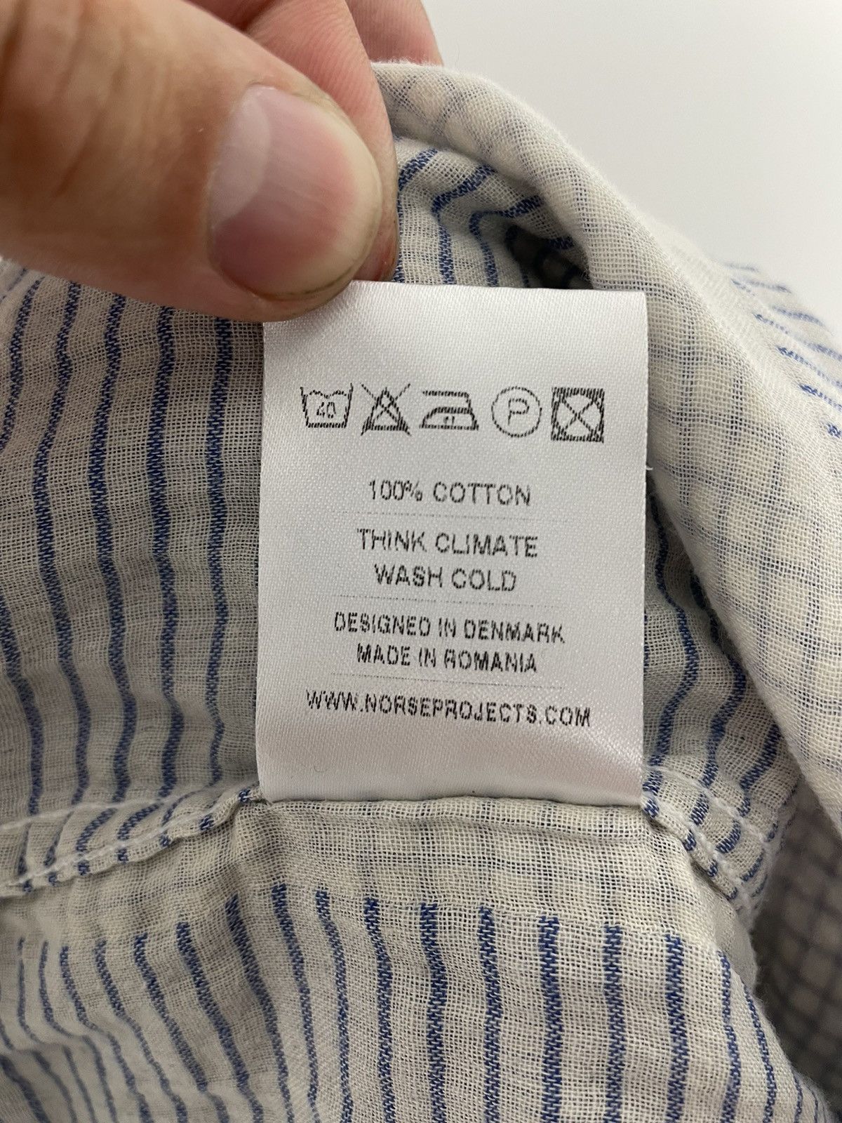 Norse Projects Norse Project button shirt blue/white Size US XL / EU 56 / 4 - 10 Thumbnail