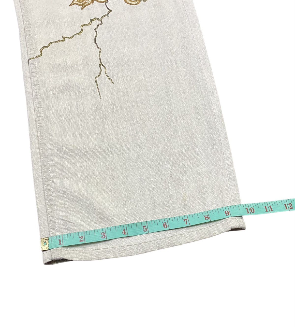 Japanese Brand Karakuri Tamashii Birds And Lightning Embroidery Denim Jeans Size US 36 / EU 52 - 10 Thumbnail