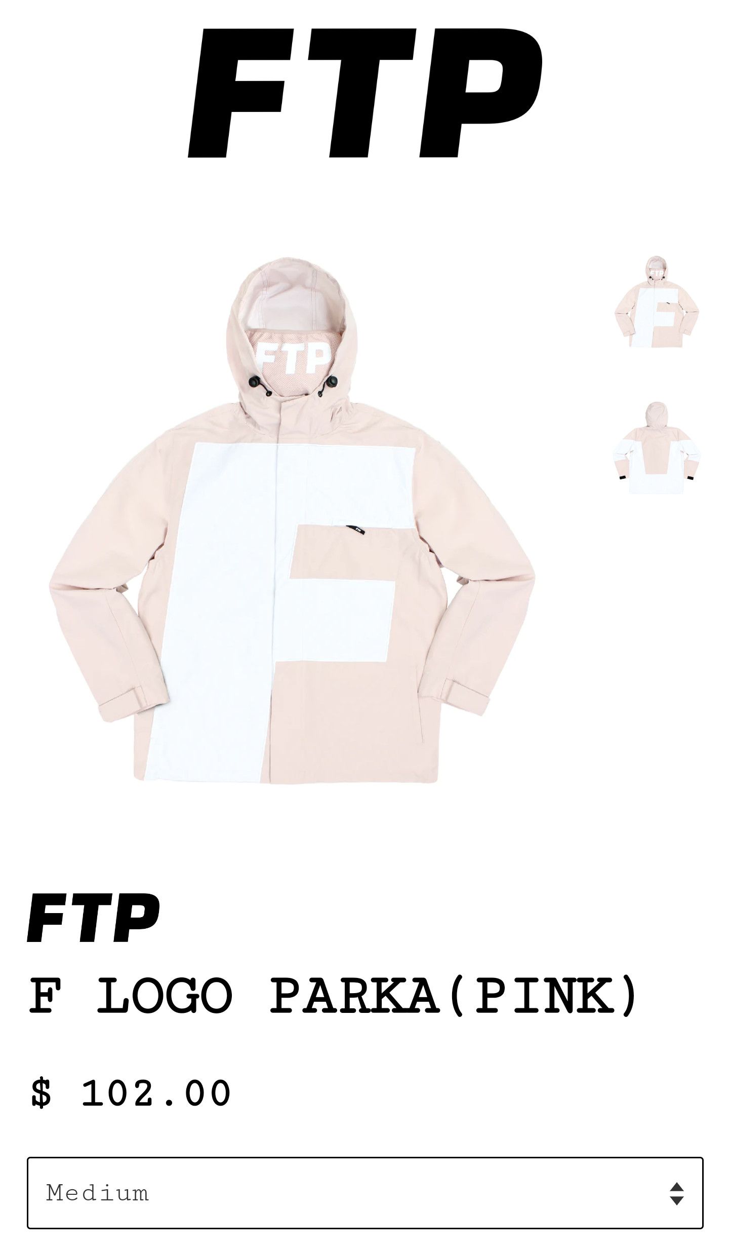 Fuck The Population FTP F Logo Parka (Pink) Size US M / EU 48-50 / 2 - 1 Thumbnail