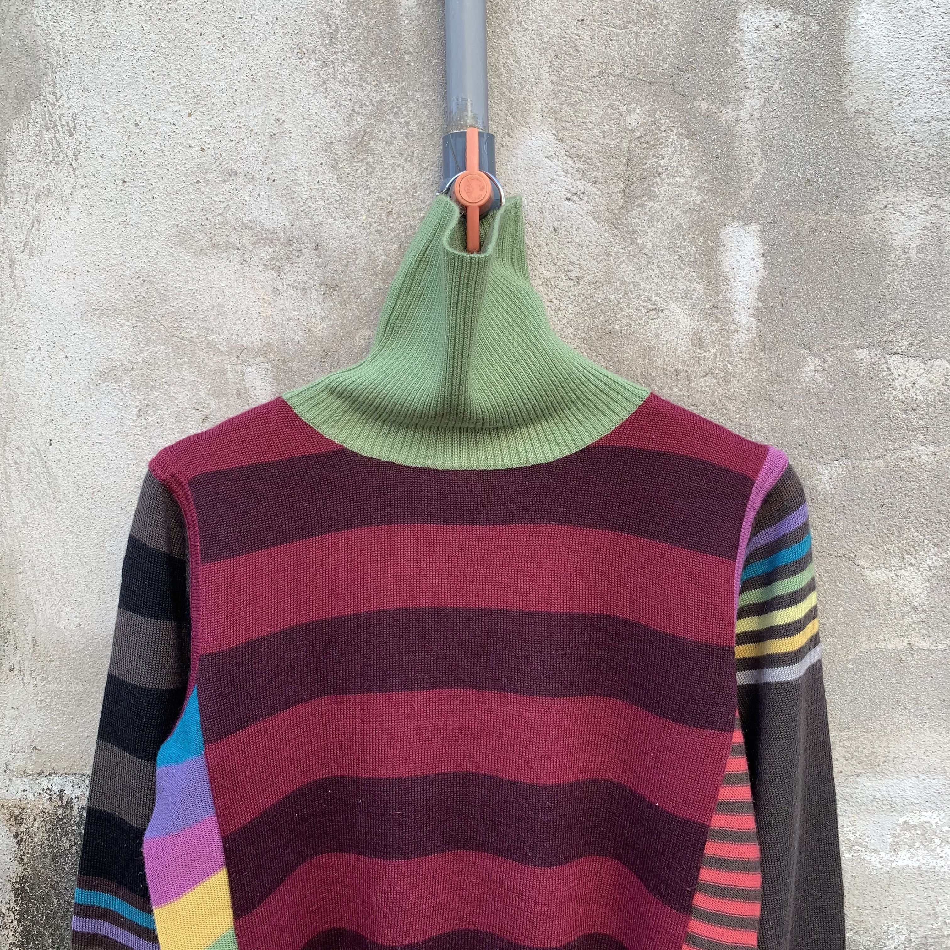 Aran Isles Knitwear VALLETTA Japan Brand Knit Multicolor Crop Turtleneck Sweater Size US S / EU 44-46 / 1 - 2 Thumbnail