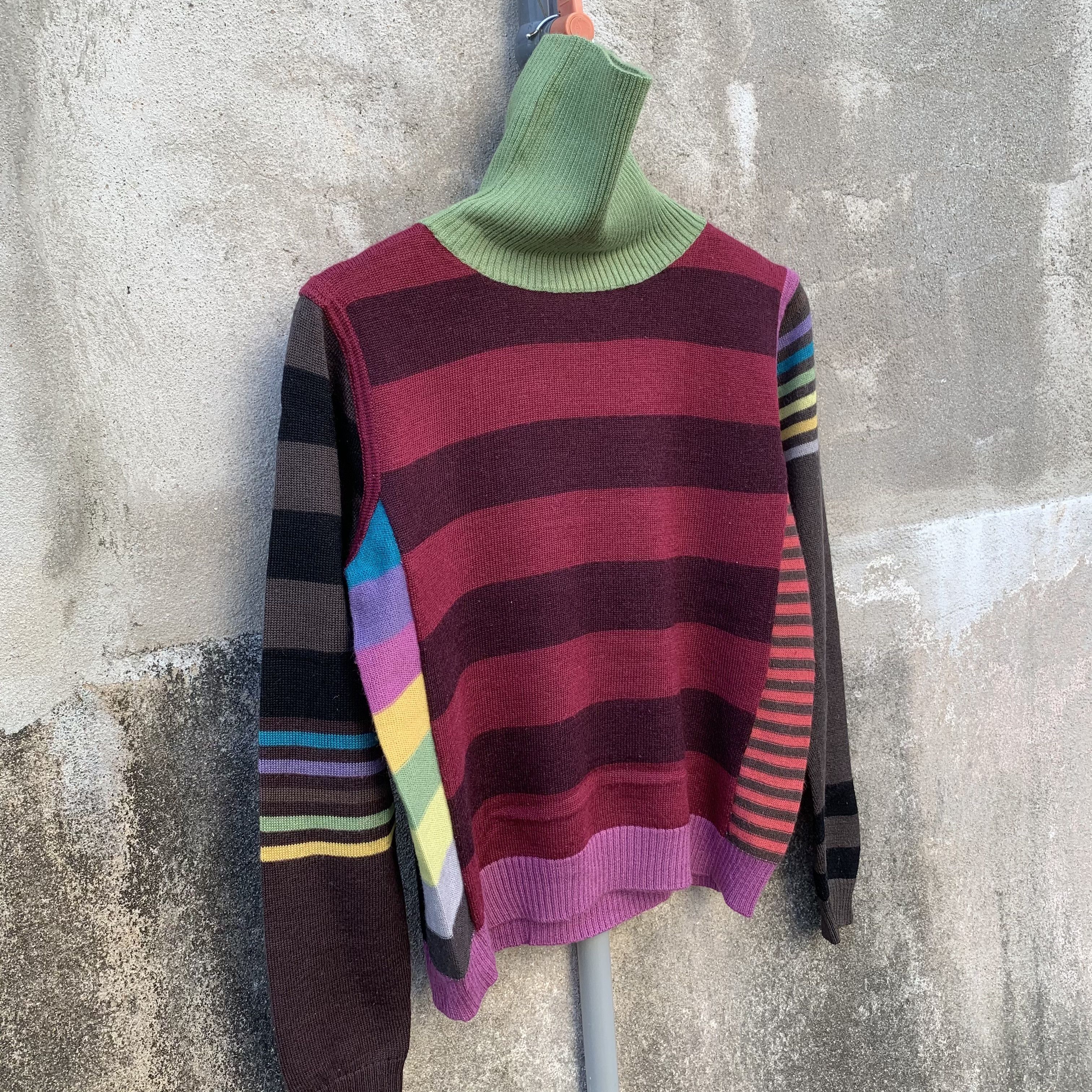Aran Isles Knitwear VALLETTA Japan Brand Knit Multicolor Crop Turtleneck Sweater Size US S / EU 44-46 / 1 - 4 Thumbnail