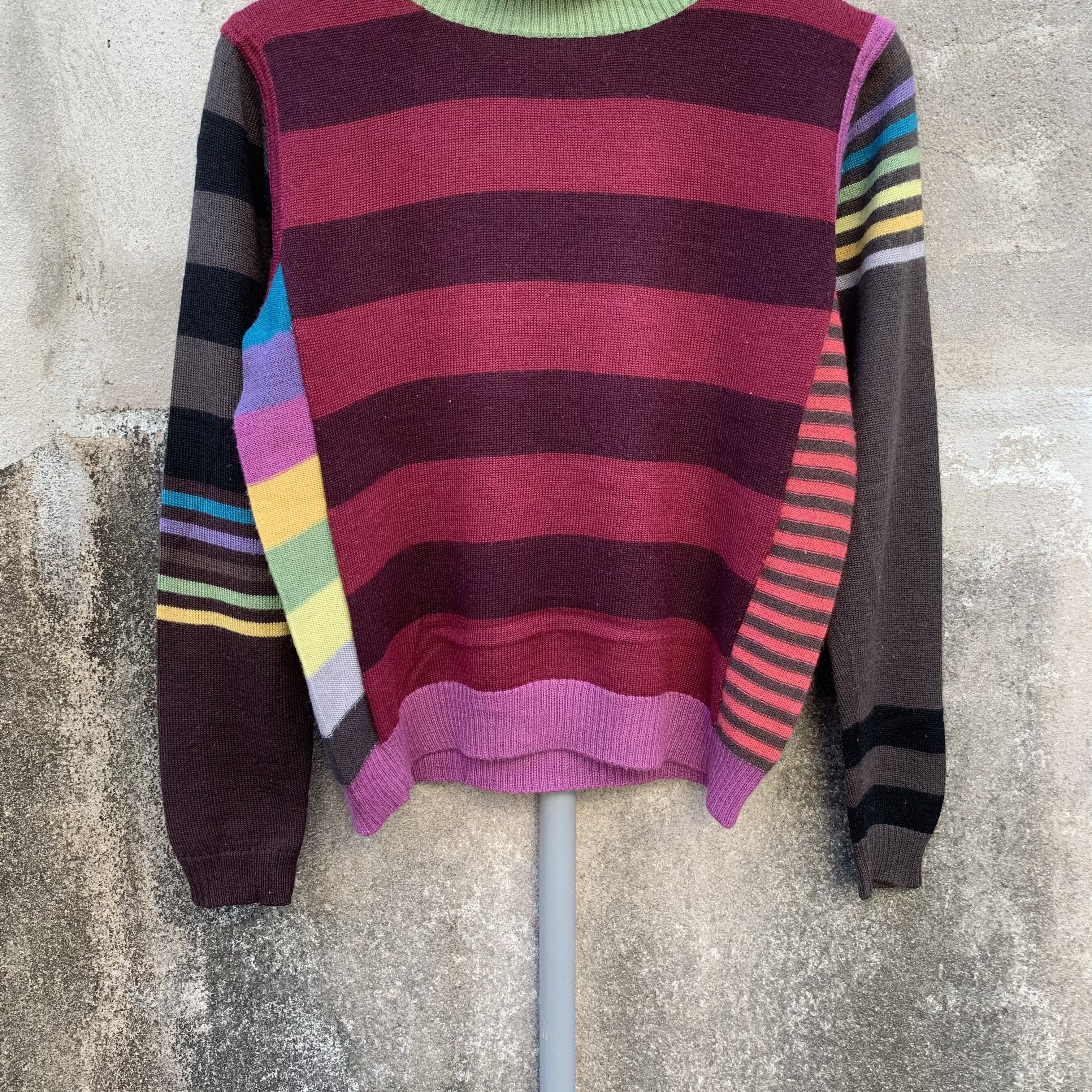 Aran Isles Knitwear VALLETTA Japan Brand Knit Multicolor Crop Turtleneck Sweater Size US S / EU 44-46 / 1 - 3 Thumbnail