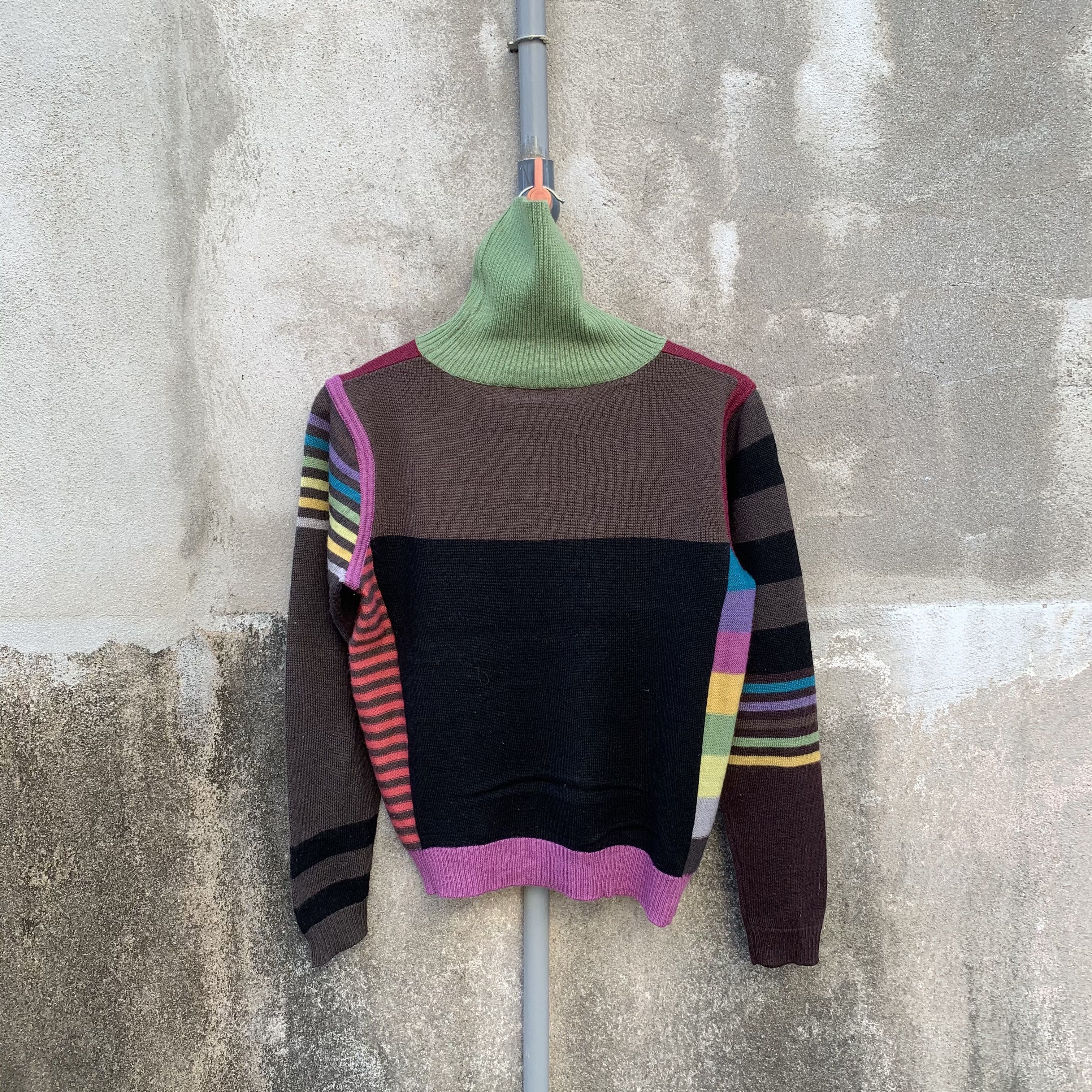 Aran Isles Knitwear VALLETTA Japan Brand Knit Multicolor Crop Turtleneck Sweater Size US S / EU 44-46 / 1 - 9 Thumbnail
