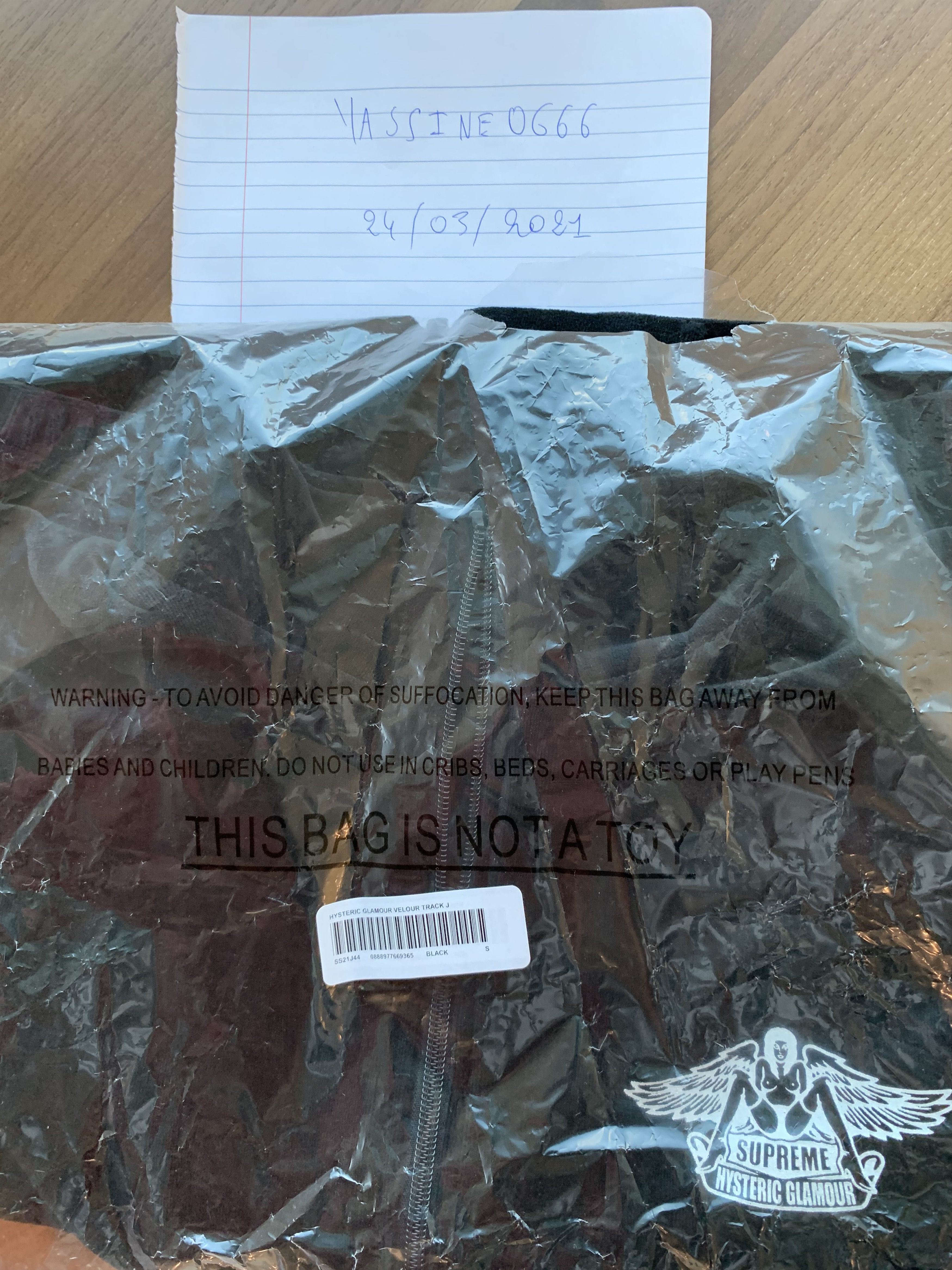 Hysteric Glamour × Supreme SUPREME BLACK VELOUR TRACK JACKET Size US S / EU 44-46 / 1 - 2 Thumbnail