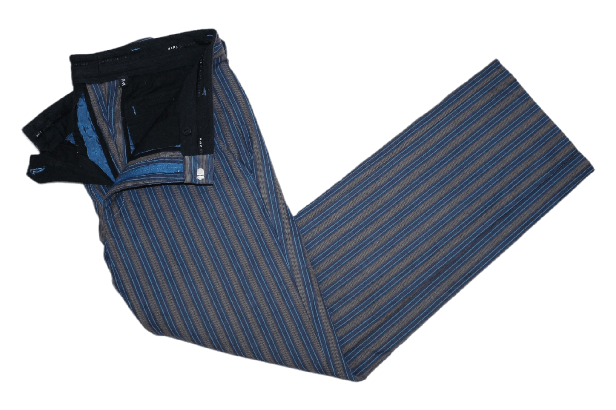 image of Jacobs By Marc Jacobs x Marc By Marc Jacobs Slim Fit Striped Formal Pants in Mix, Men's (Size 30)