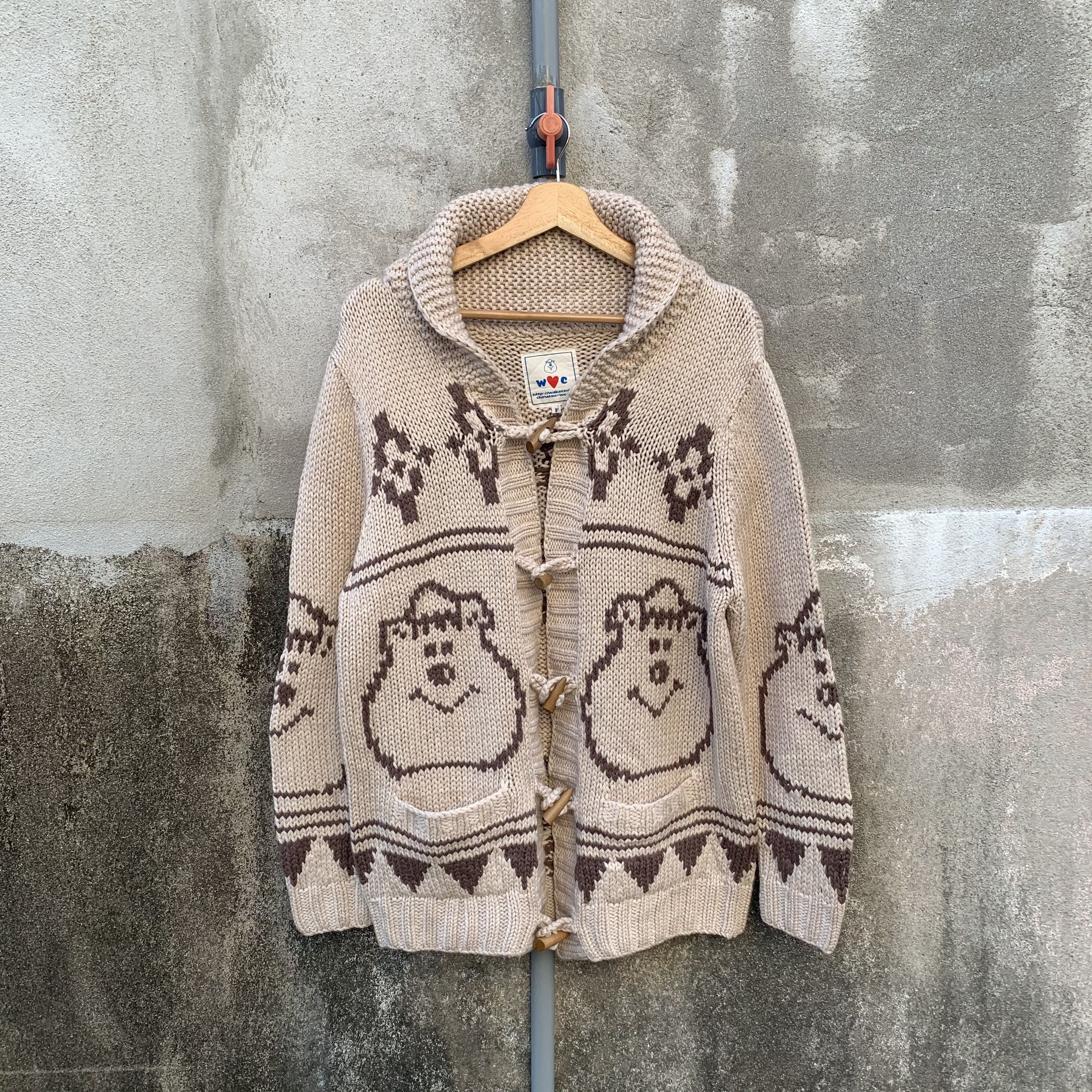 Aran Isles Knitwear WAKATSUKI Japanese Knit Shawl Collar RARE Cardigan Sweater Size US M / EU 48-50 / 2 - 1 Thumbnail