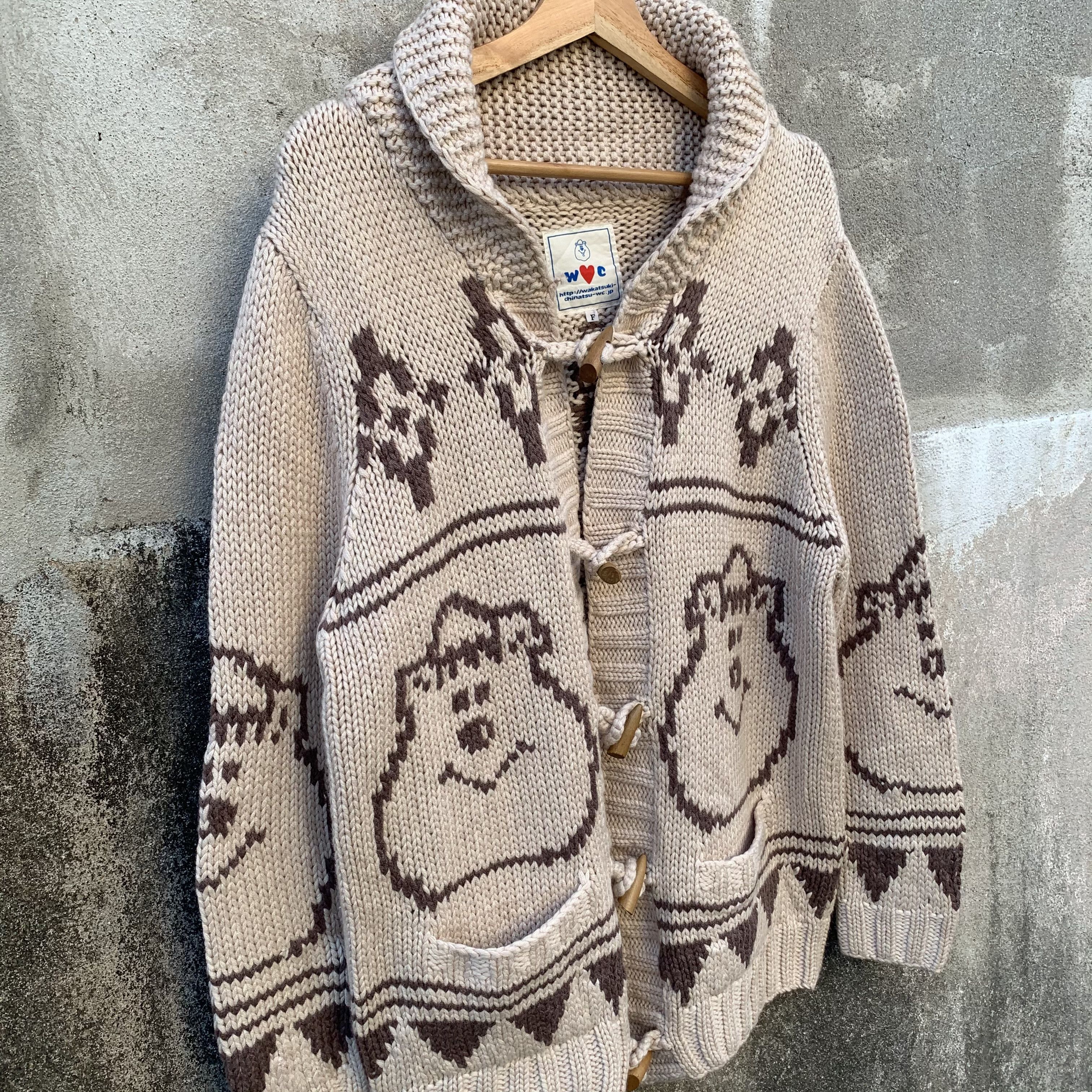Aran Isles Knitwear WAKATSUKI Japanese Knit Shawl Collar RARE Cardigan Sweater Size US M / EU 48-50 / 2 - 4 Thumbnail